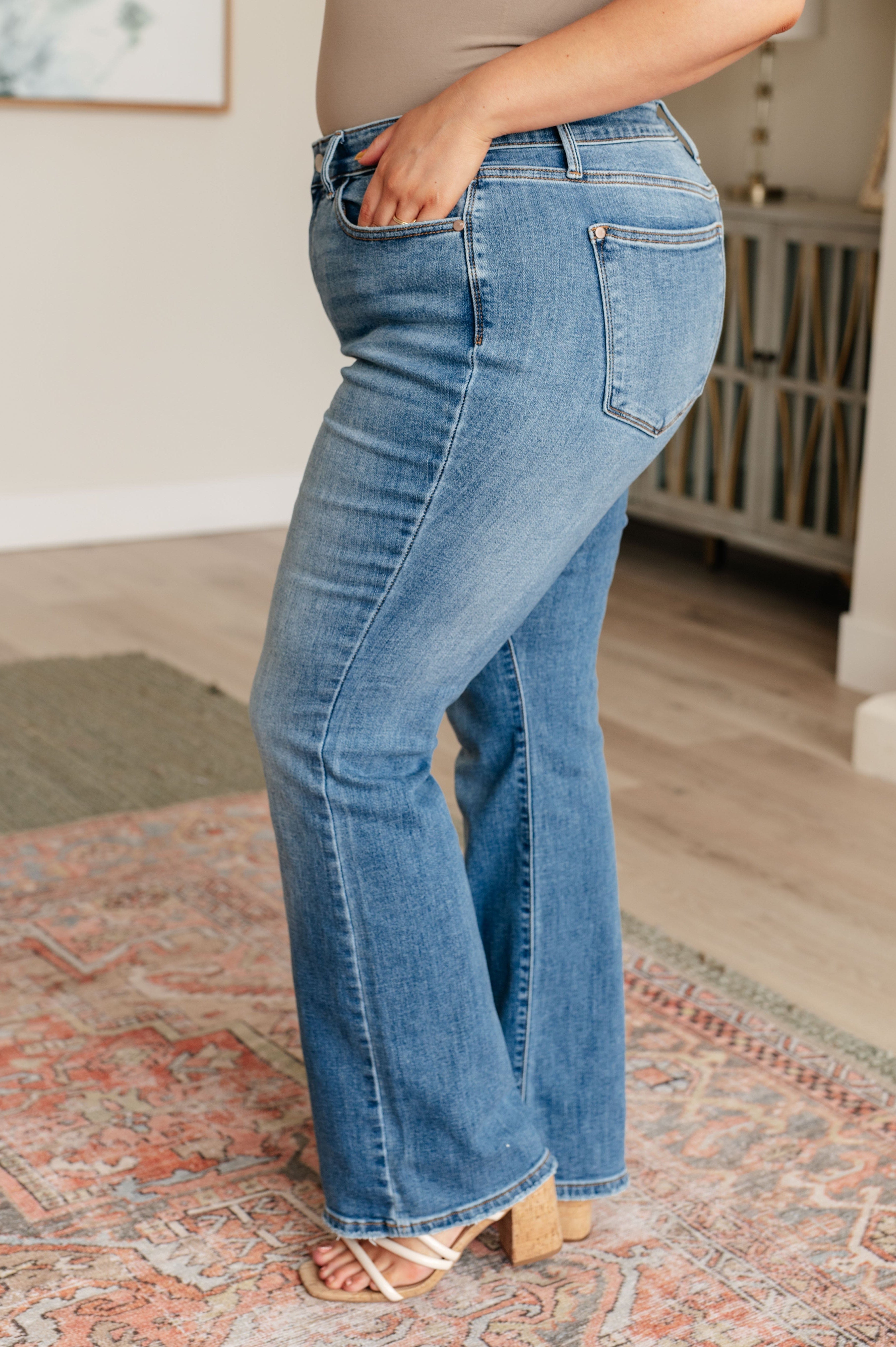 Genevieve Mid Rise Vintage Bootcut Jeans-Womens-Stay Foxy Boutique, Florissant, Missouri