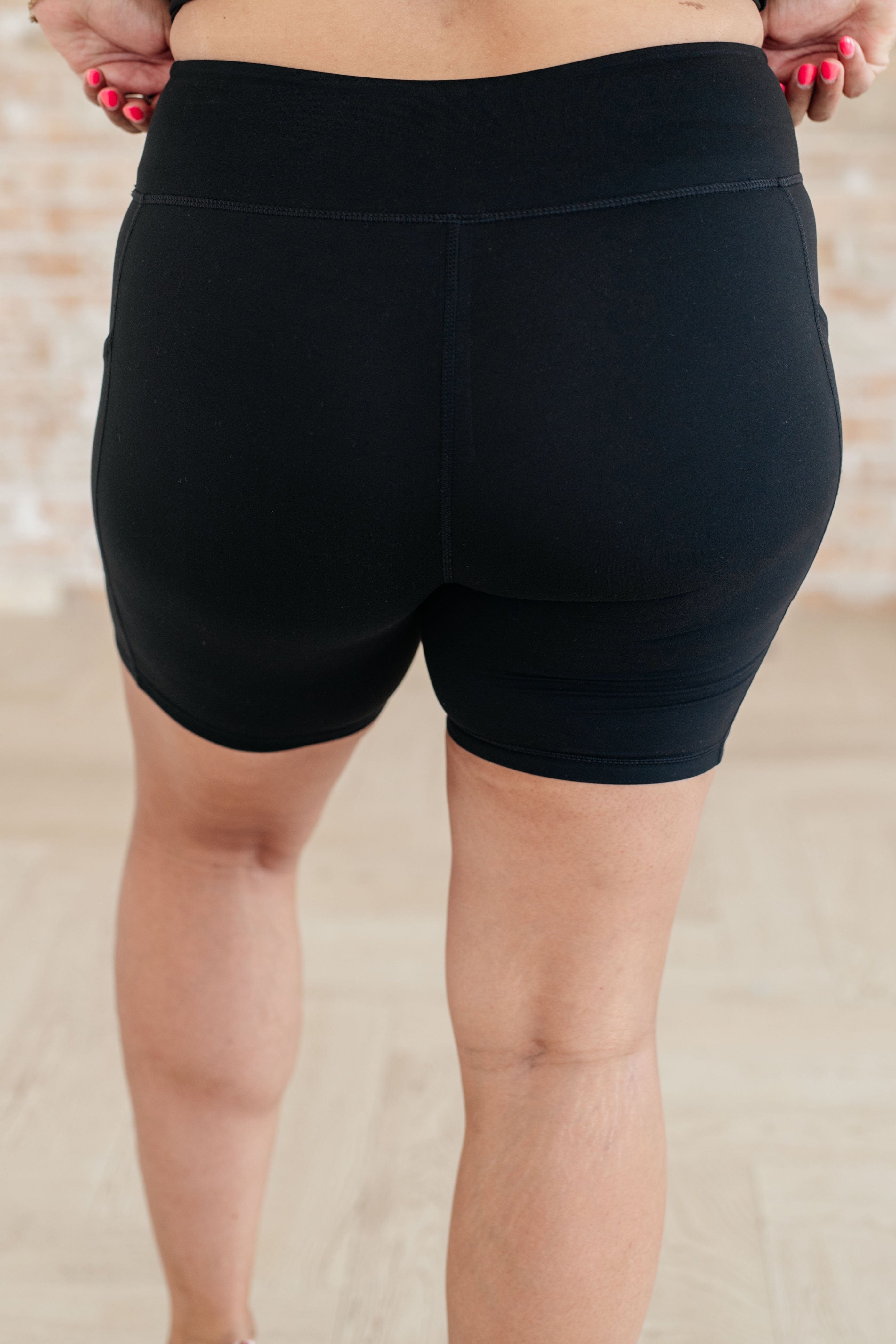 Getting Active Biker Shorts in Black-Athleisure-Stay Foxy Boutique, Florissant, Missouri