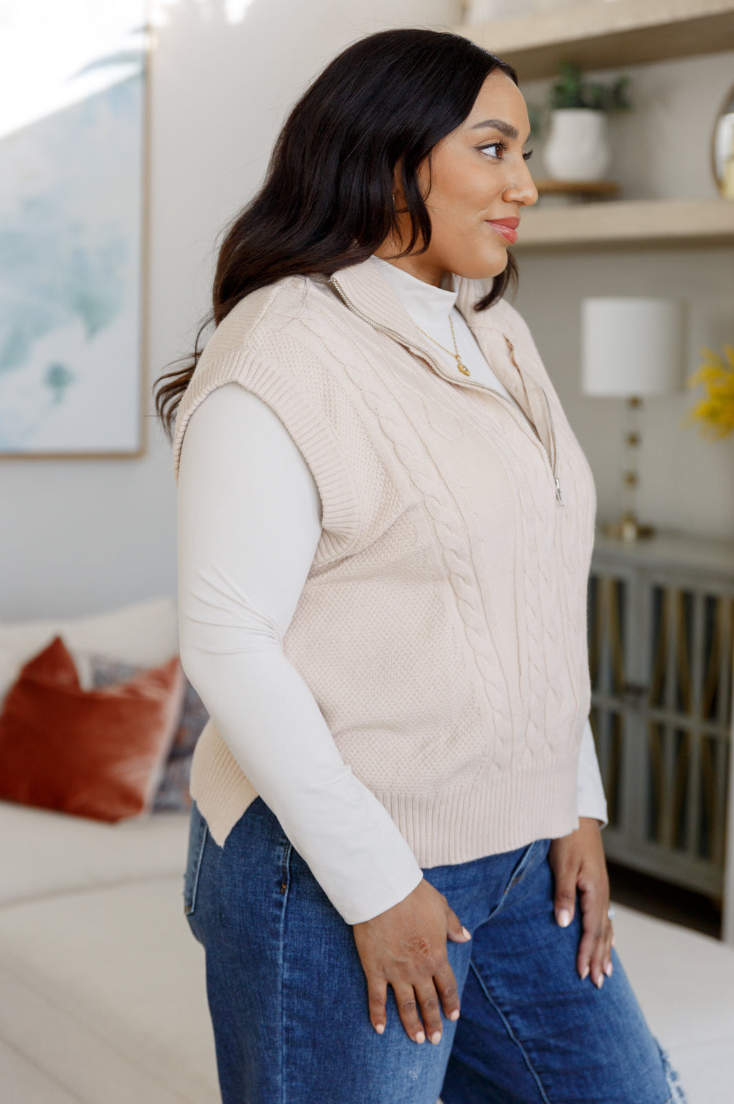 Golf At Four Cable Knit Vest-Layers-Stay Foxy Boutique, Florissant, Missouri