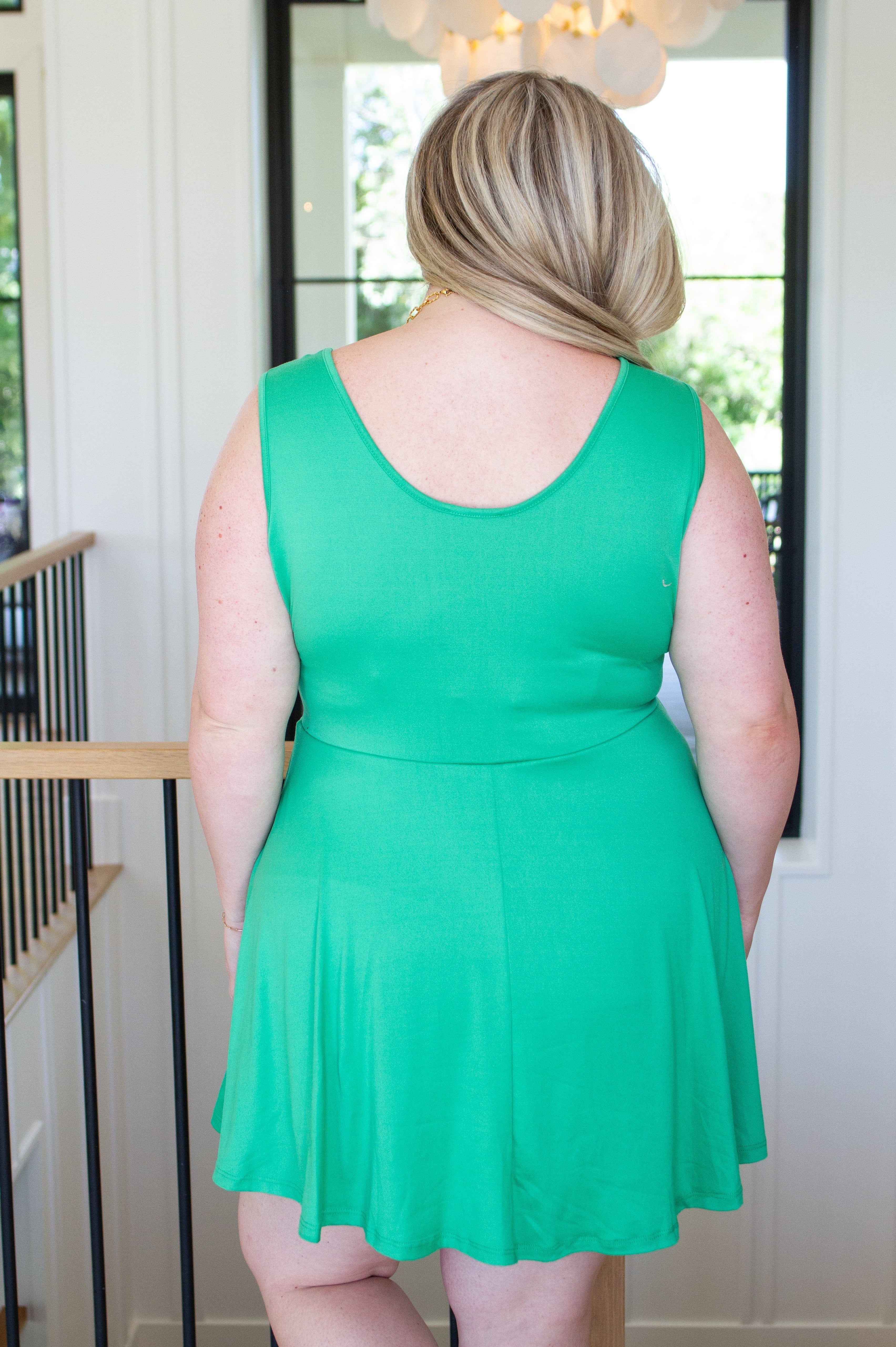 Gorgeous in Green Sleeveless Skort Dress-Dresses-Stay Foxy Boutique, Florissant, Missouri