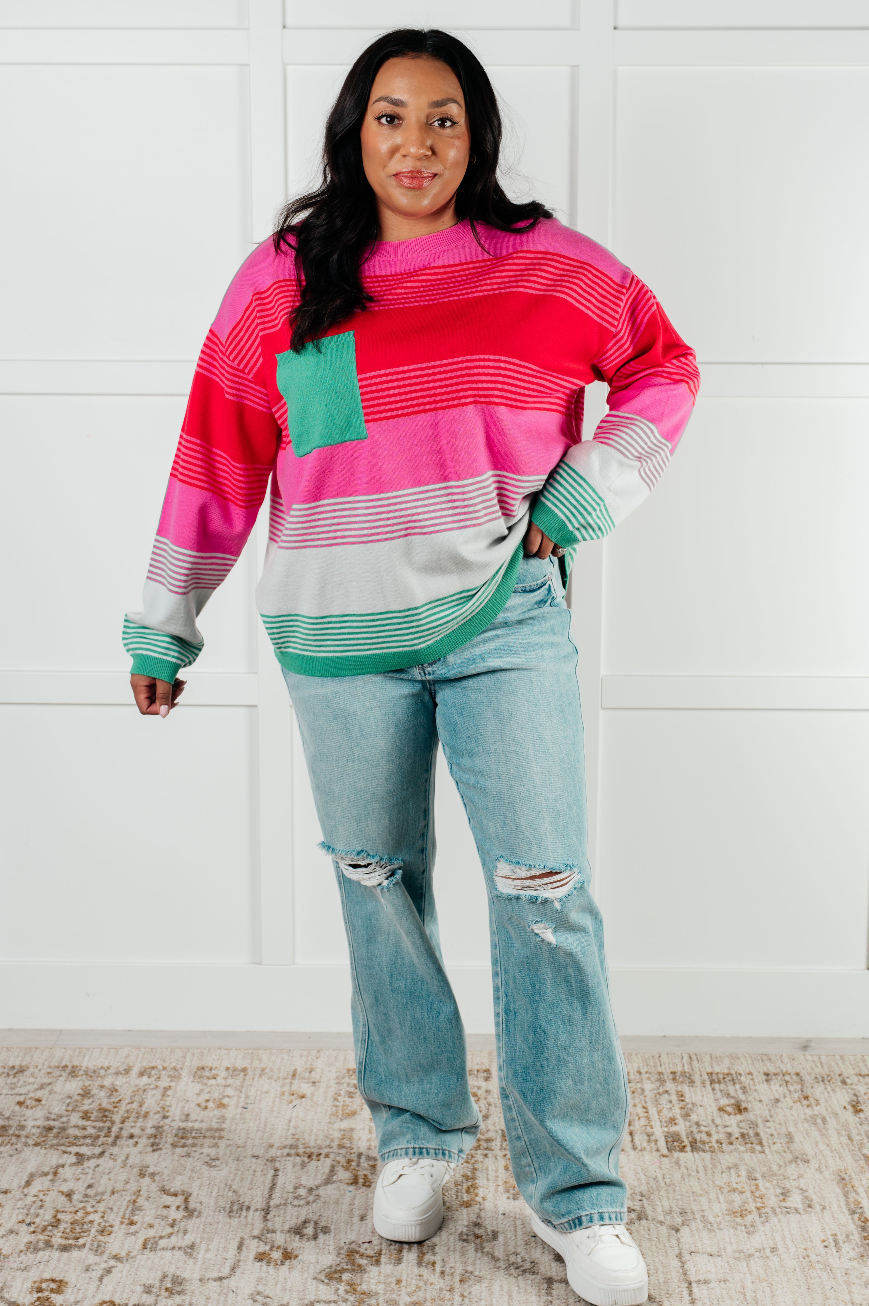 Gradual Feelings Striped Sweater-Tops-Stay Foxy Boutique, Florissant, Missouri