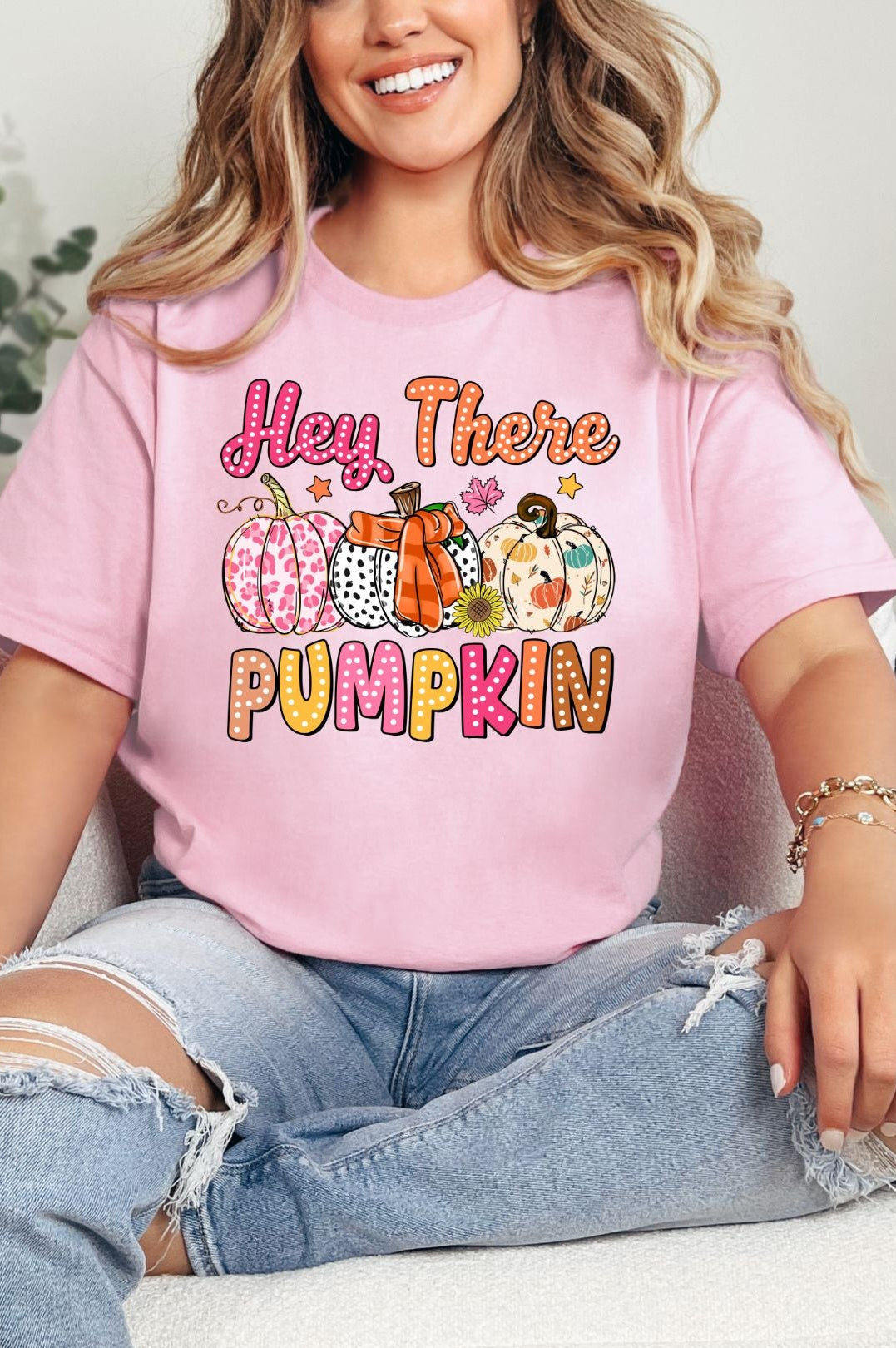 Hey There Pumpkin Graphic Tee-Womens-Stay Foxy Boutique, Florissant, Missouri
