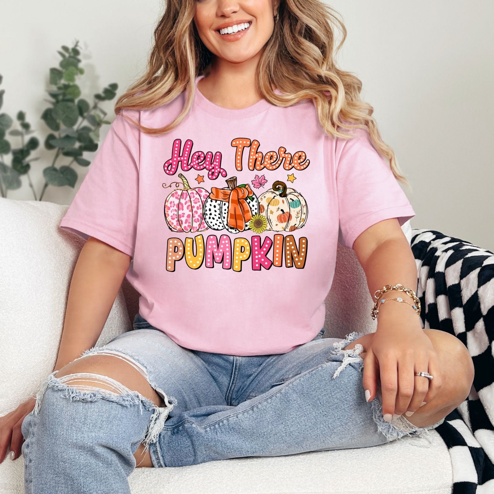 Hey There Pumpkin Graphic Tee-Womens-Stay Foxy Boutique, Florissant, Missouri