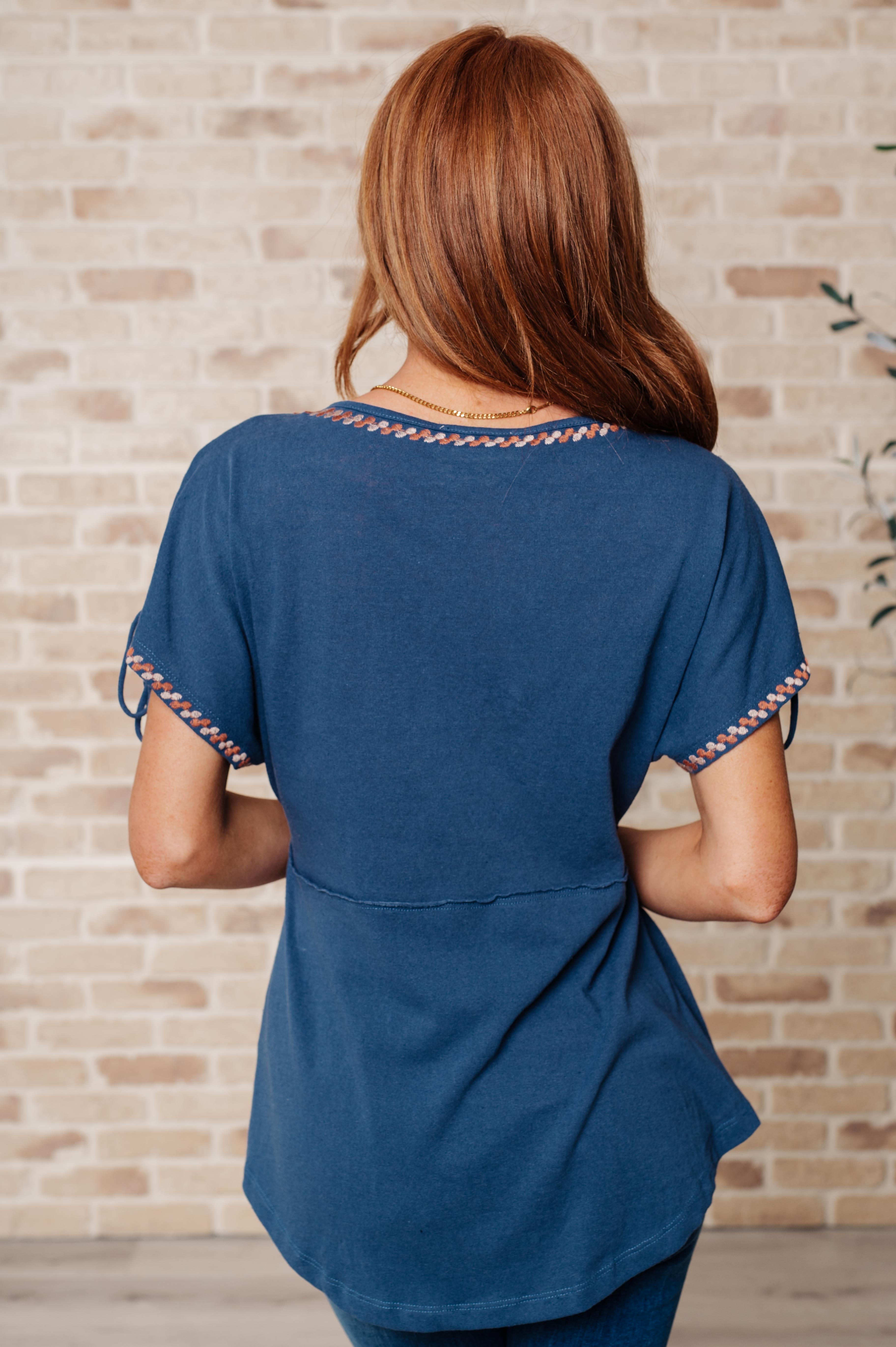 Greece Lightning V-Neck Blouse-Tops-Stay Foxy Boutique, Florissant, Missouri