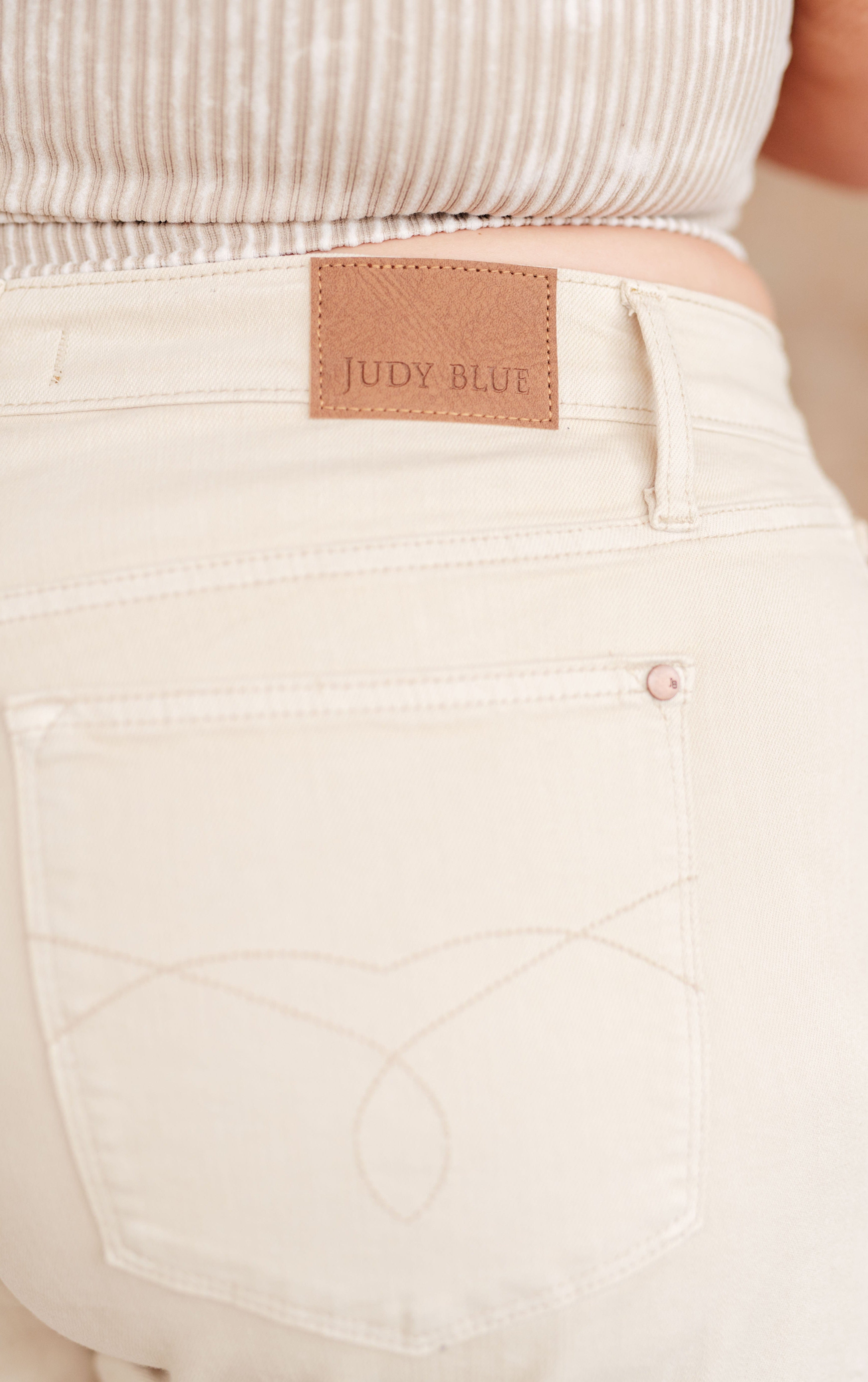 Greta High Rise Garment Dyed Shorts in Bone-Denim-Stay Foxy Boutique, Florissant, Missouri