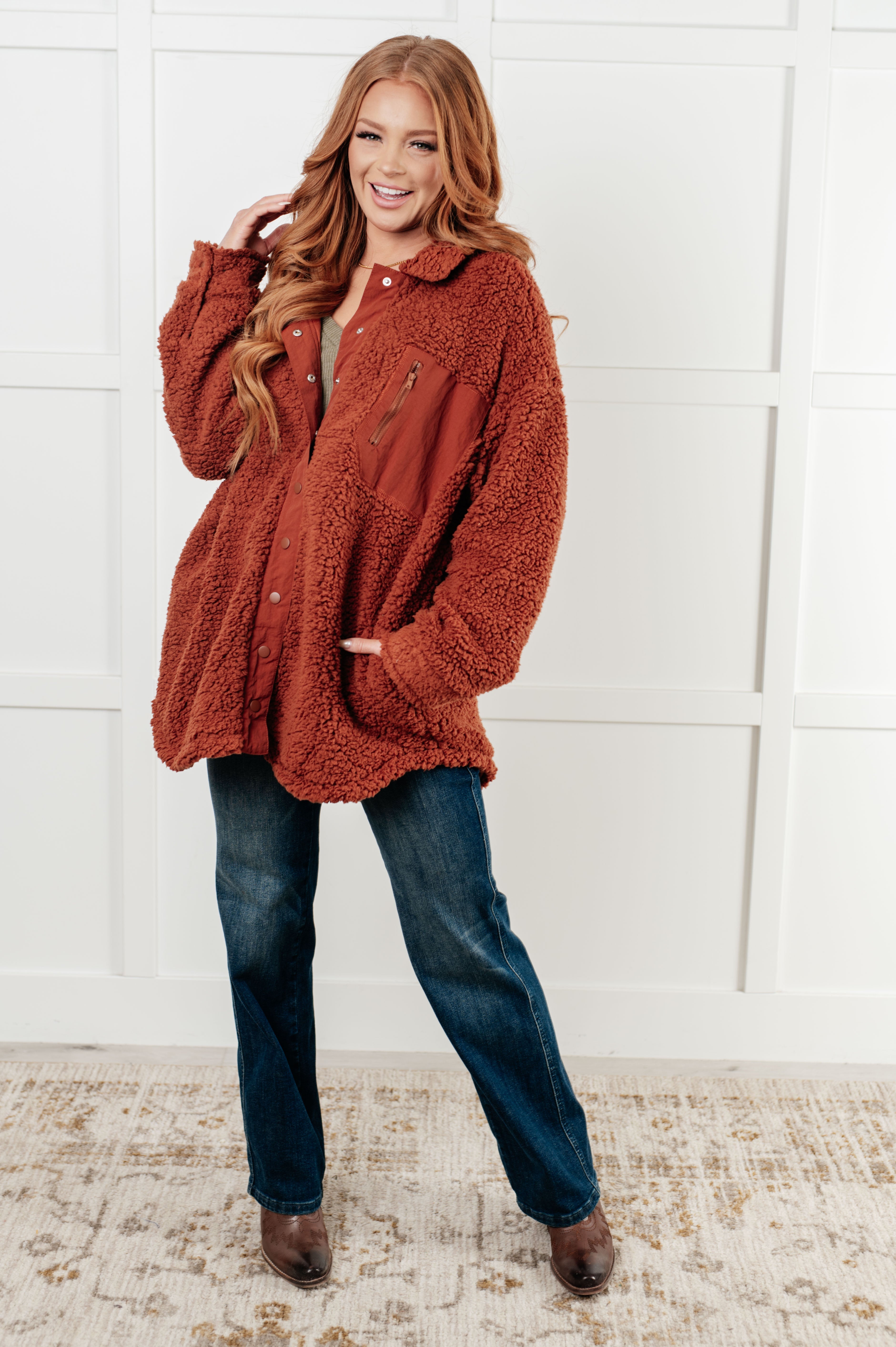 Growing Up Great Sherpa Jacket-Layers-Stay Foxy Boutique, Florissant, Missouri