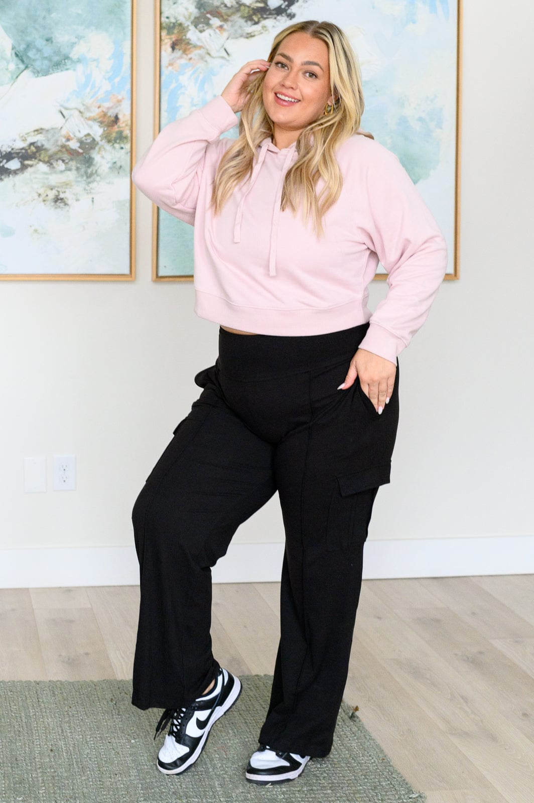 Had Me in the First Half Pullover Hoodie in Baby Pink-Tops-Stay Foxy Boutique, Florissant, Missouri