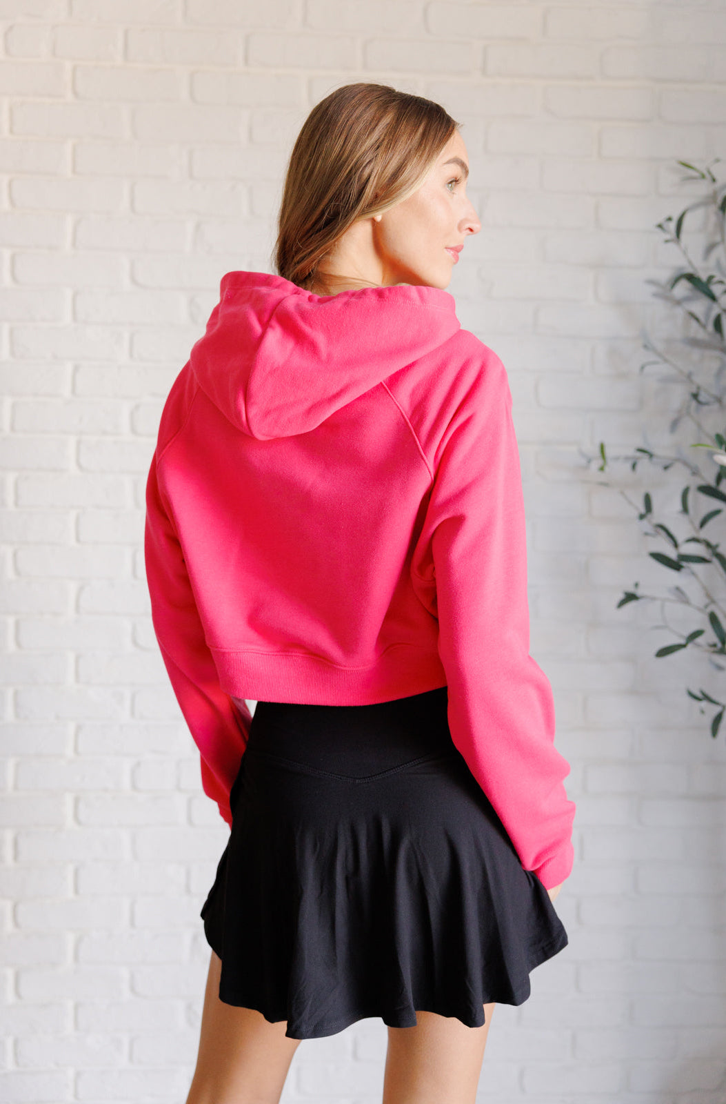 Had Me in the First Half Pullover Hoodie in Flamingo Pink-Tops-Stay Foxy Boutique, Florissant, Missouri