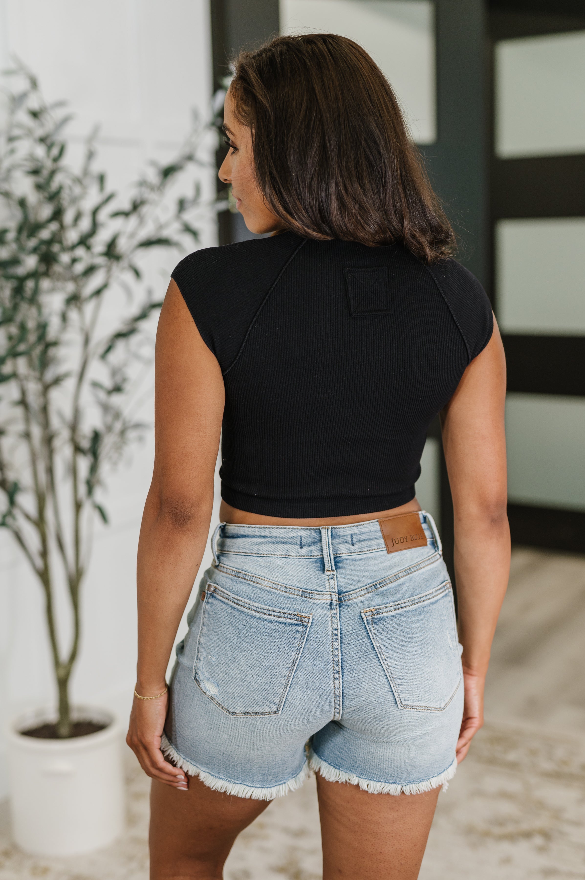 Halfway to Heaven Cropped Top in Black-Womens-Stay Foxy Boutique, Florissant, Missouri