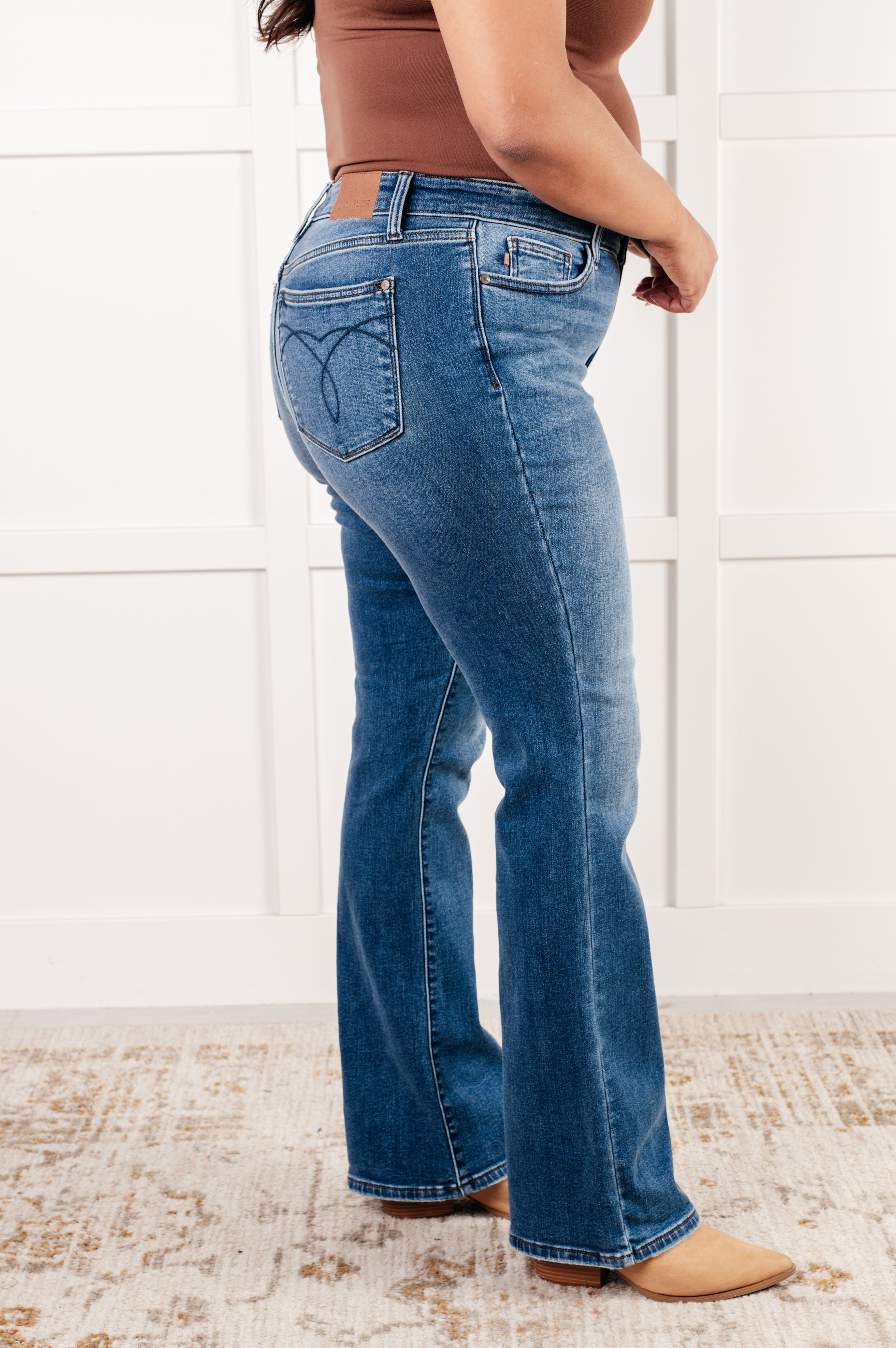 Hannah Mid Rise Thermal Bootcut Jeans-Womens-Stay Foxy Boutique, Florissant, Missouri