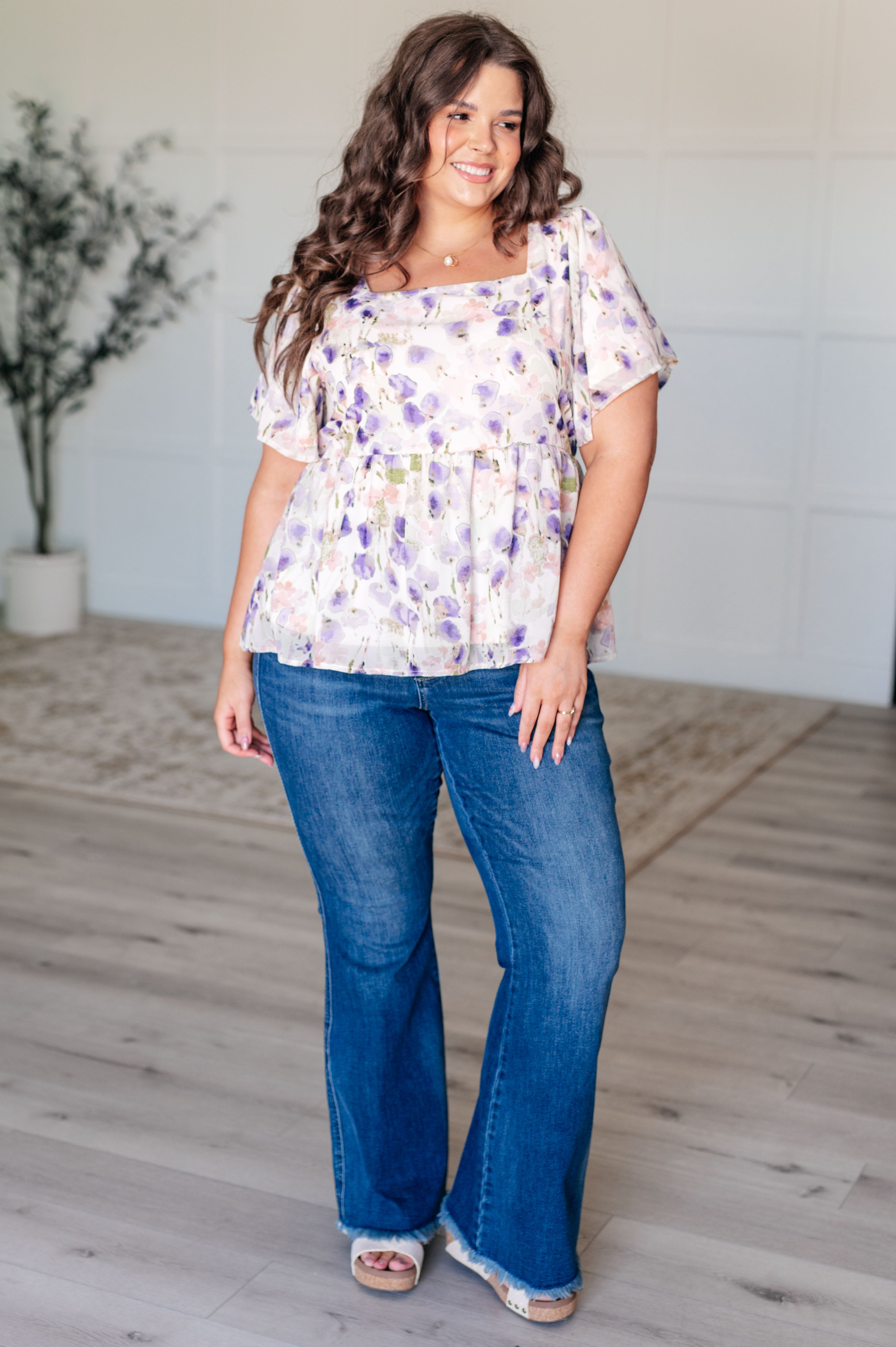 Harmoniously Together Square Neck Blouse-Blouses-Stay Foxy Boutique, Florissant, Missouri