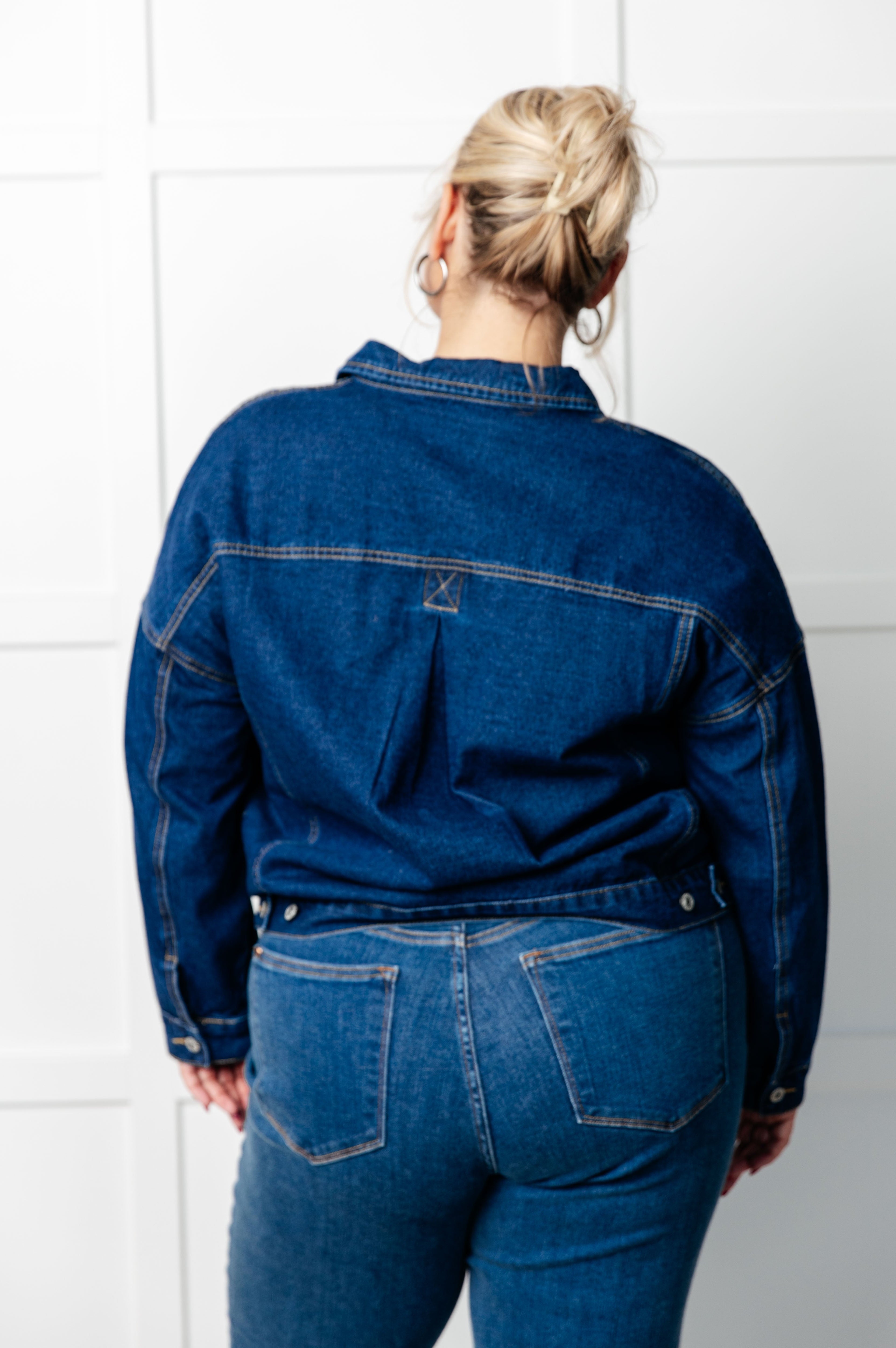 Have We Met Oversized Denim Jacket-Denim-Stay Foxy Boutique, Florissant, Missouri