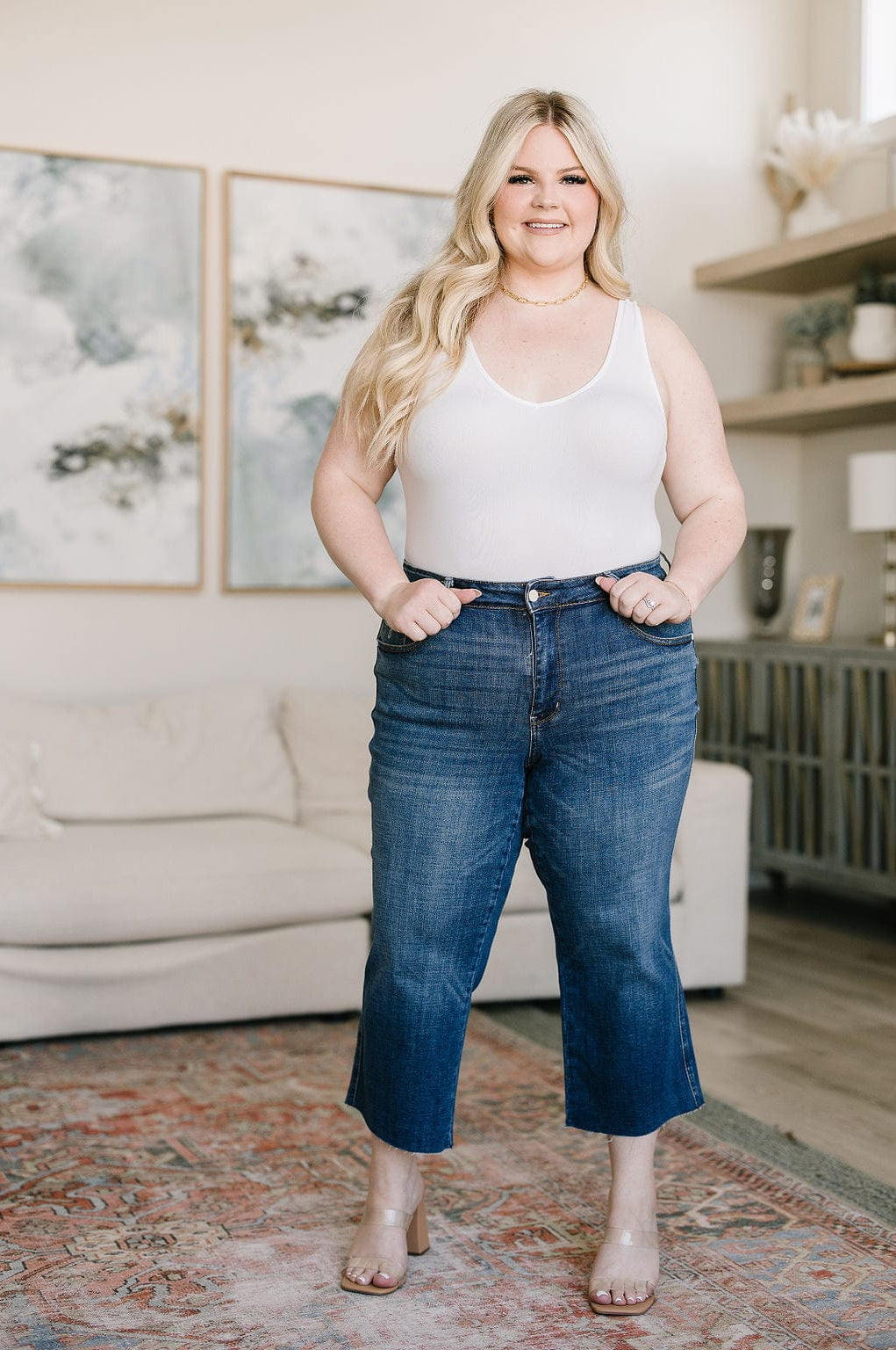 Hayes High Rise Wide Leg Crop Jeans-Denim-Stay Foxy Boutique, Florissant, Missouri