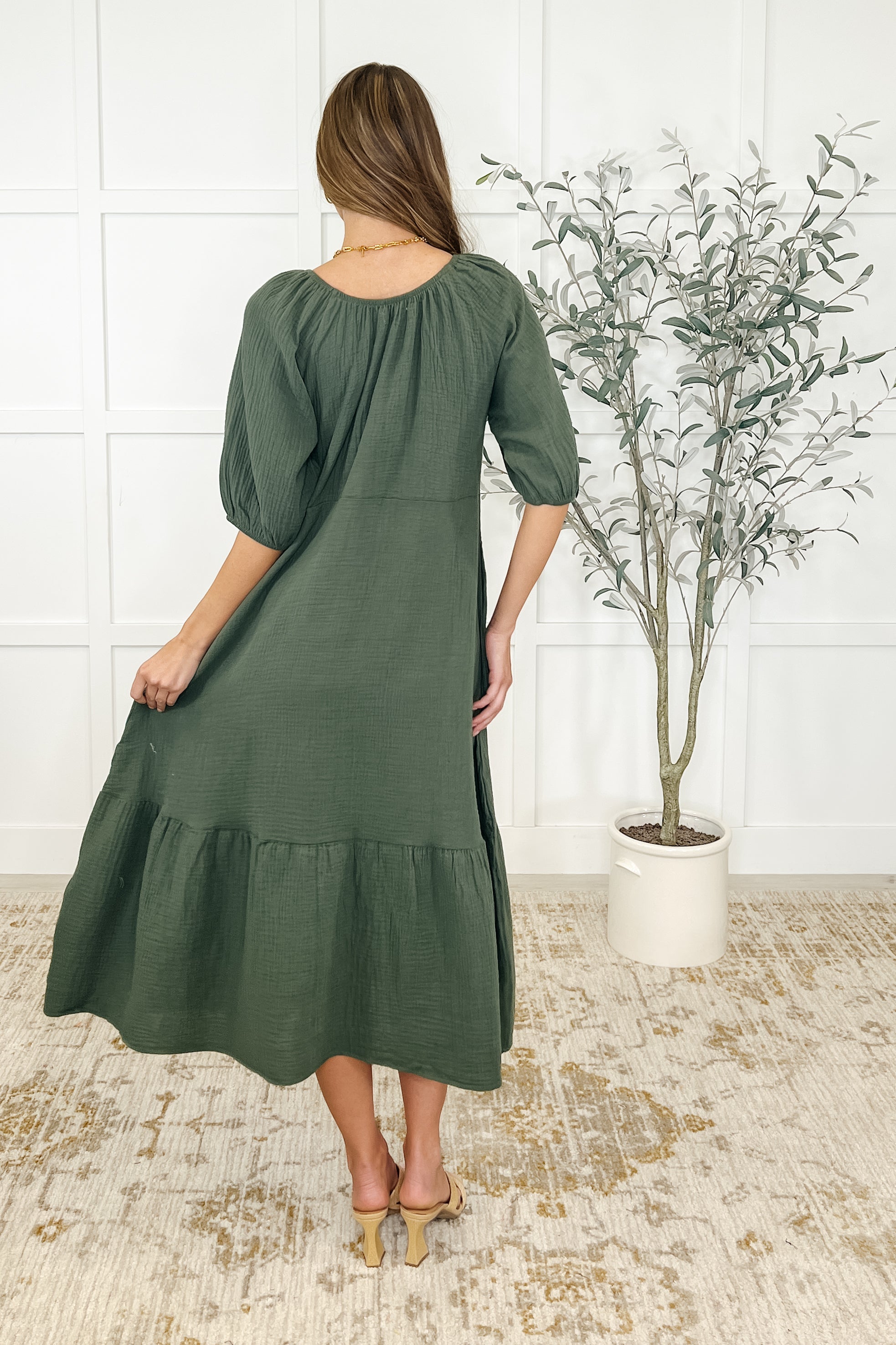 Hazel Dress in Dusty Pine-Womens-Stay Foxy Boutique, Florissant, Missouri