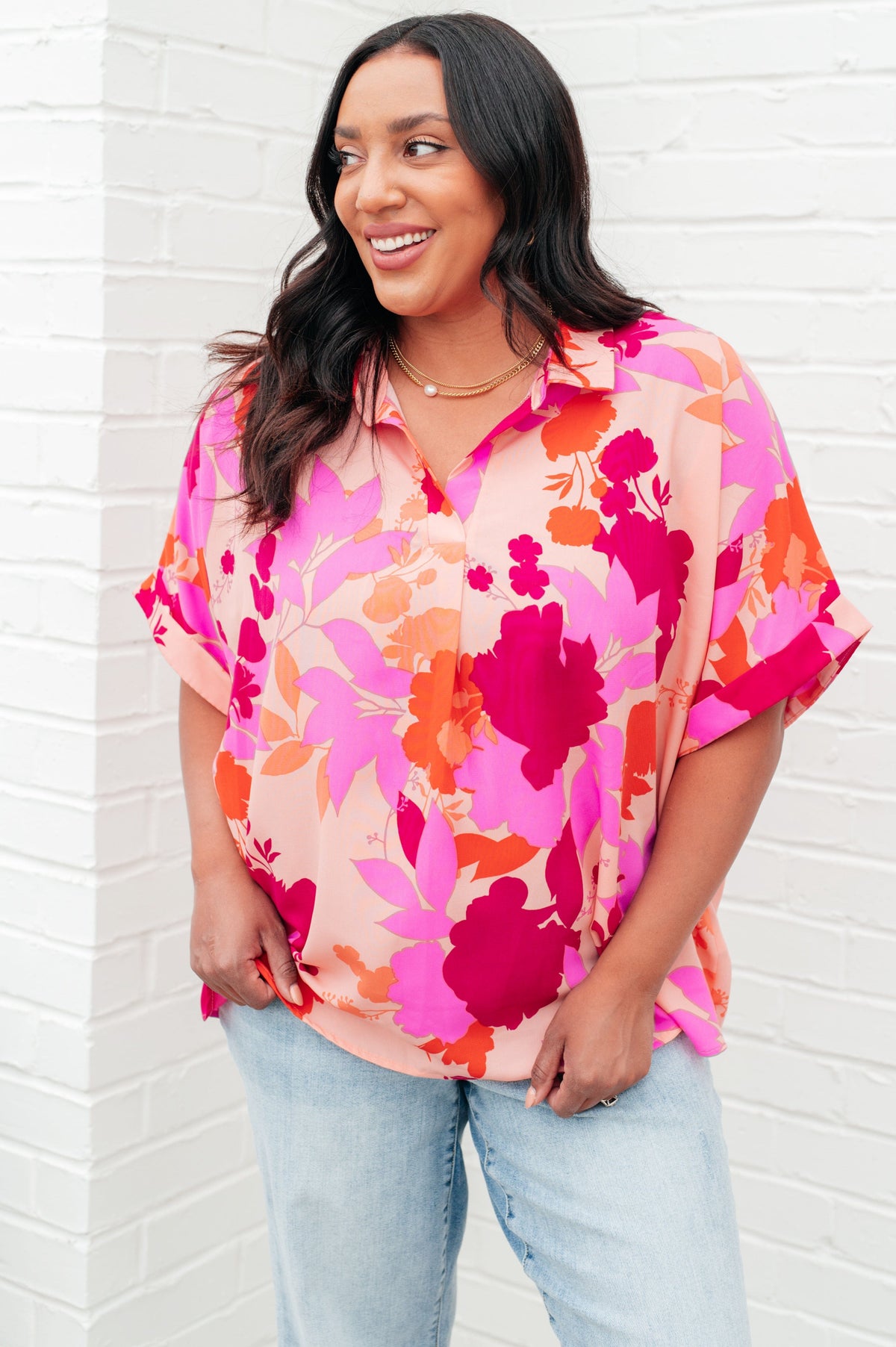 Hazy Cosmic Jive Relaxed Blouse-Tops-Stay Foxy Boutique, Florissant, Missouri