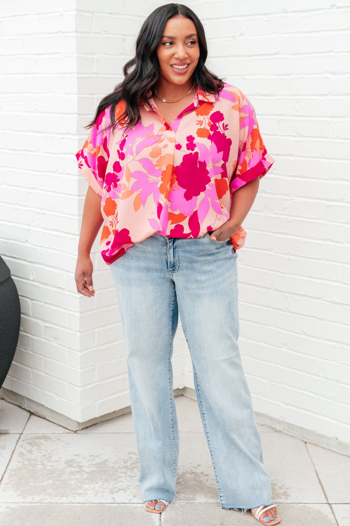 Hazy Cosmic Jive Relaxed Blouse-Tops-Stay Foxy Boutique, Florissant, Missouri
