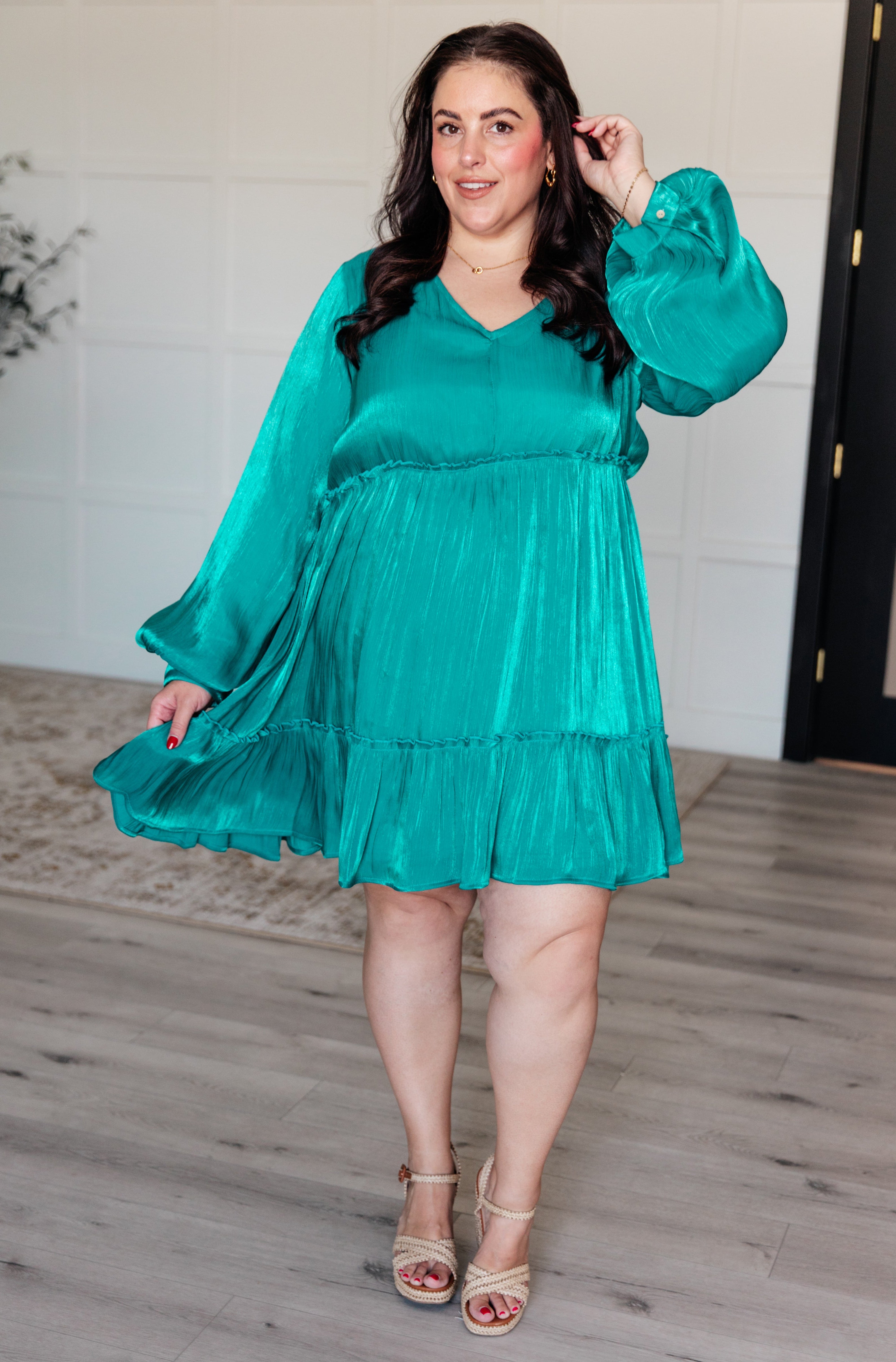 Head Held High V-Neck Balloon Sleeve Dress-Dresses-Stay Foxy Boutique, Florissant, Missouri