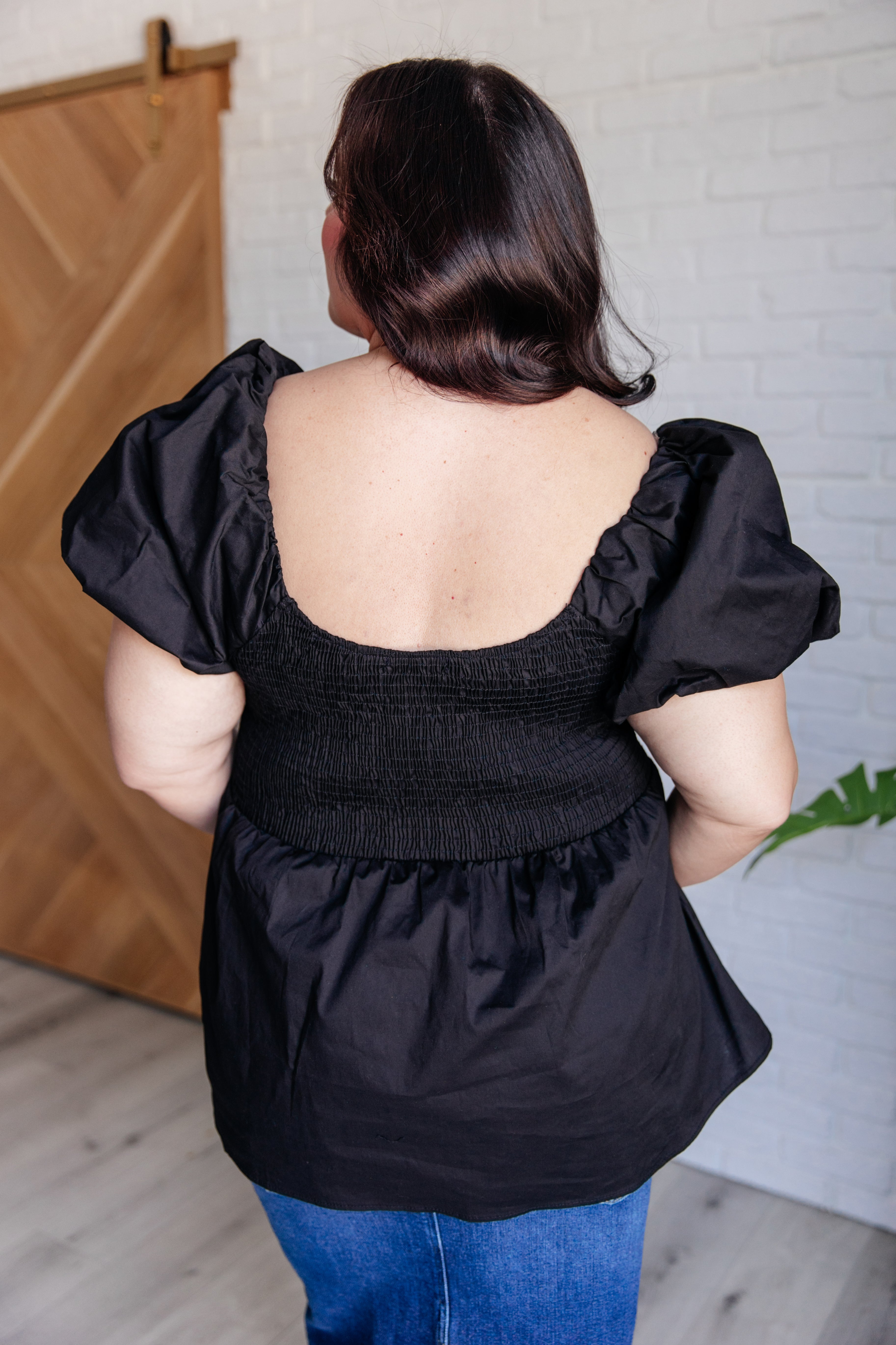 Her Favorite Records Balloon Sleeve Blouse-Tops-Stay Foxy Boutique, Florissant, Missouri