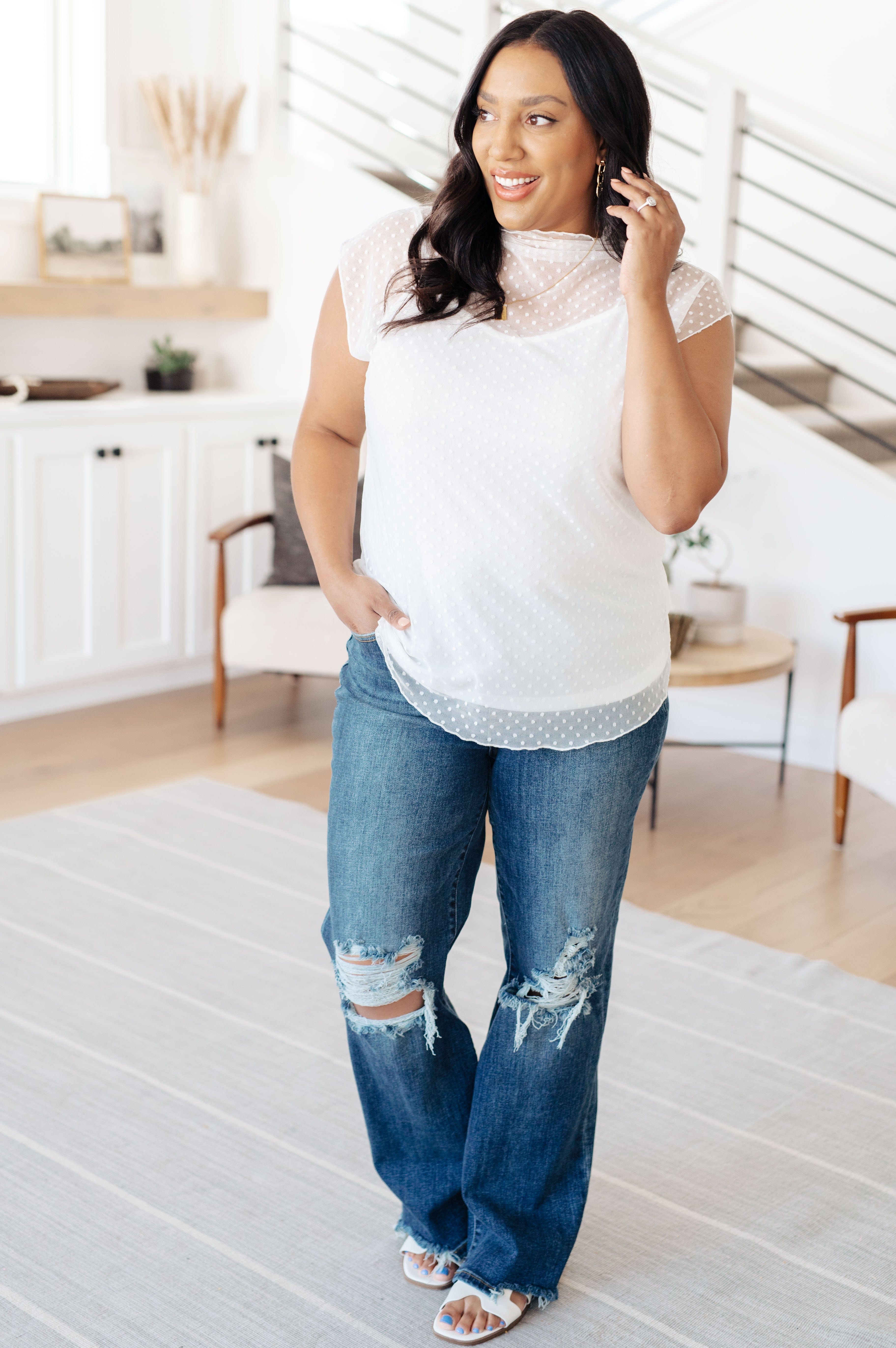 Here And Now Layering Top In Cream-Tops-Stay Foxy Boutique, Florissant, Missouri