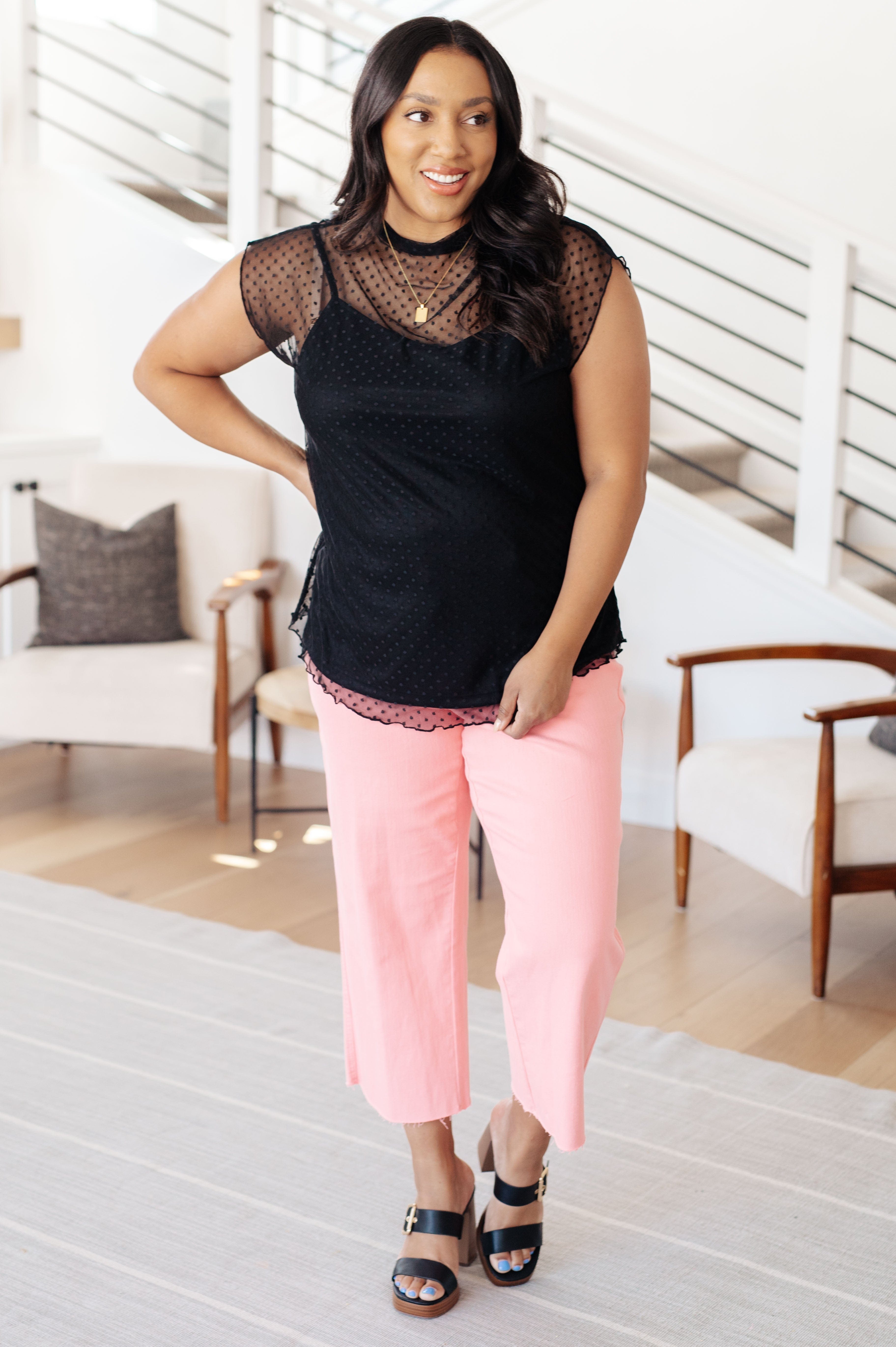 Here And Now Mock Neck Top In Black-Tops-Stay Foxy Boutique, Florissant, Missouri