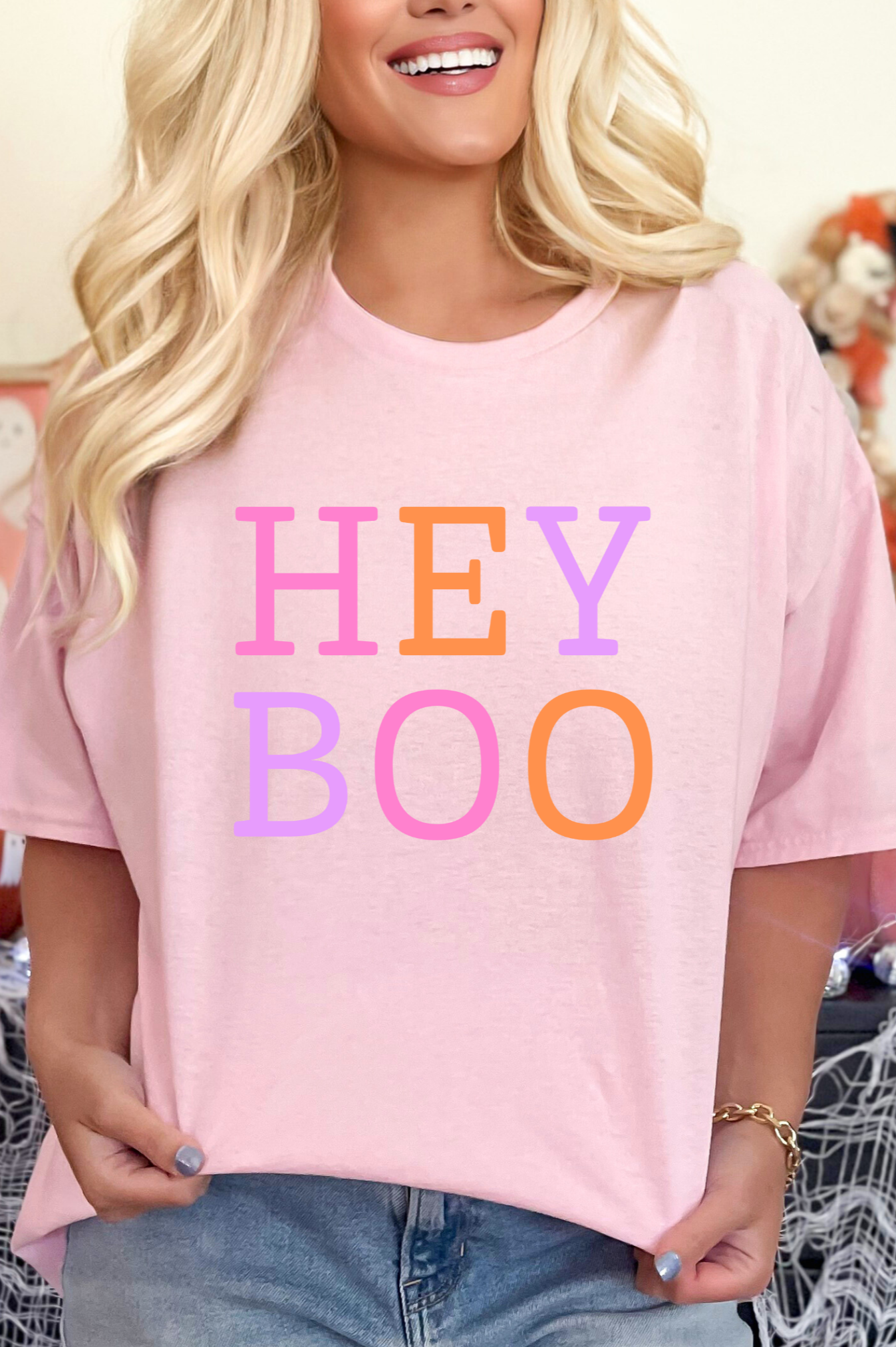 Hey BOO Graphic Tee in Three Colors-Womens-Stay Foxy Boutique, Florissant, Missouri