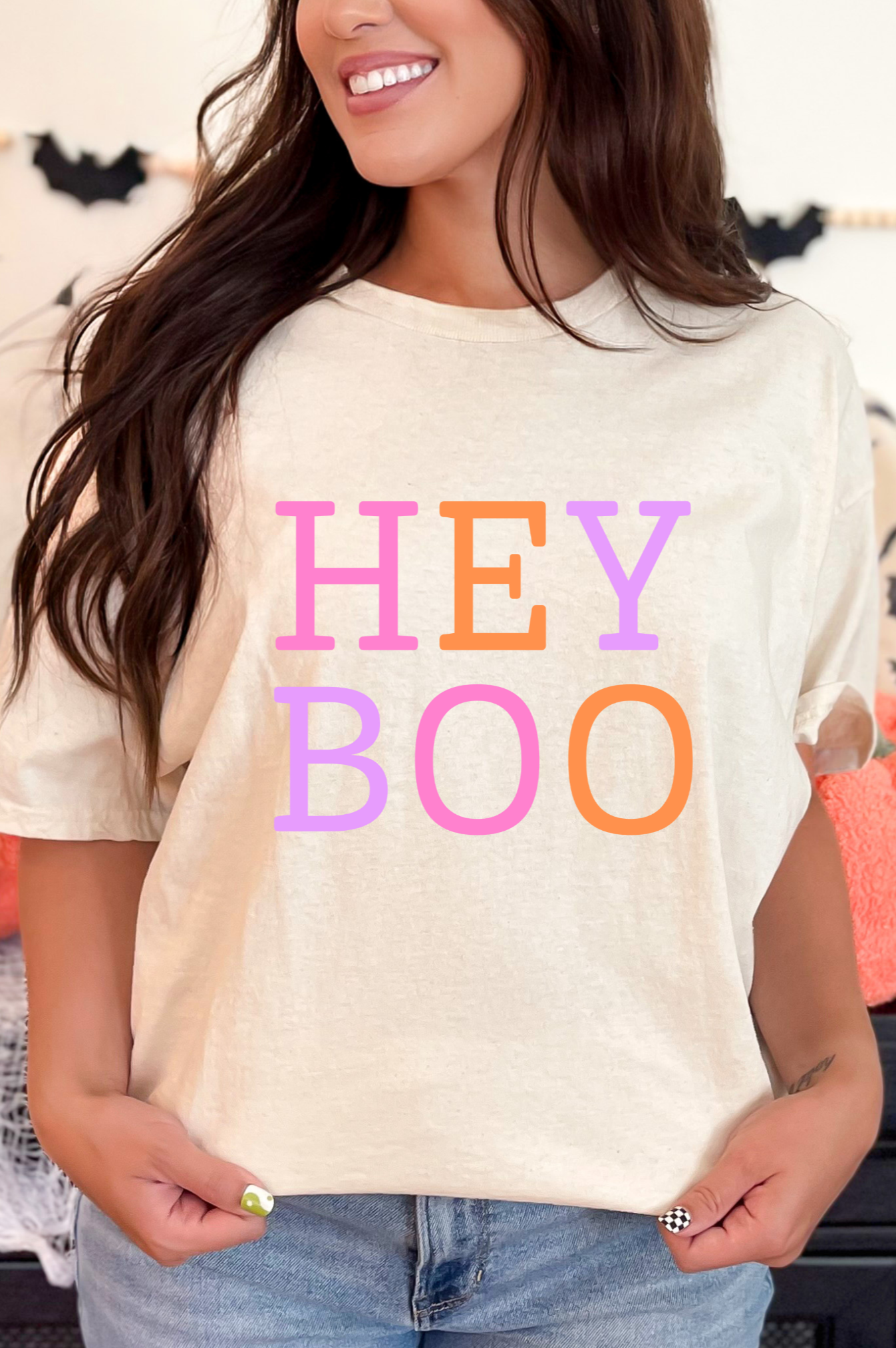 Hey BOO Graphic Tee in Three Colors-Womens-Stay Foxy Boutique, Florissant, Missouri