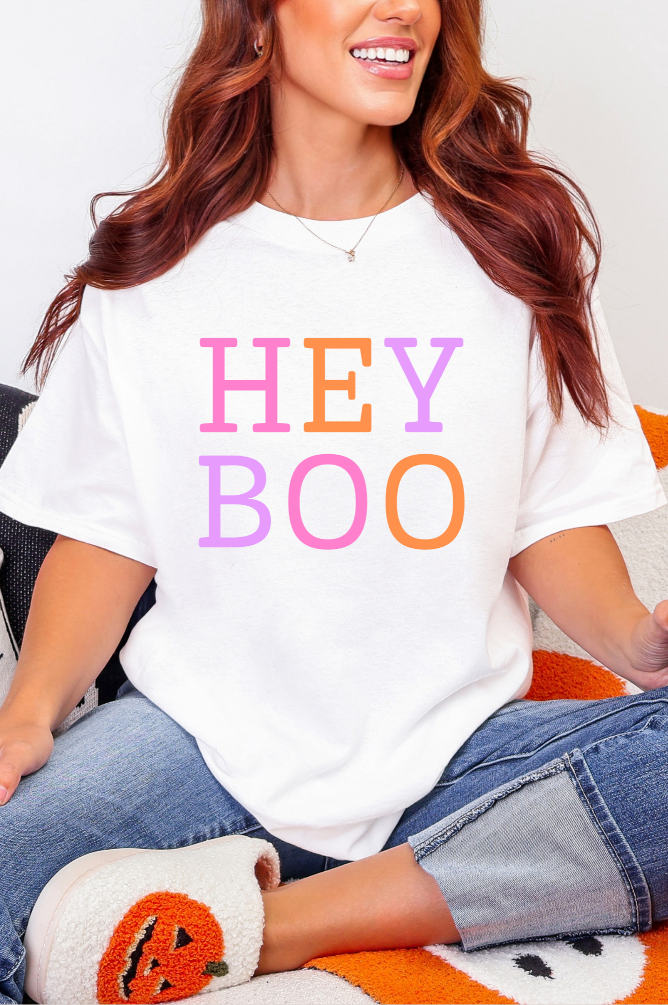 Hey BOO Graphic Tee in Three Colors-Womens-Stay Foxy Boutique, Florissant, Missouri