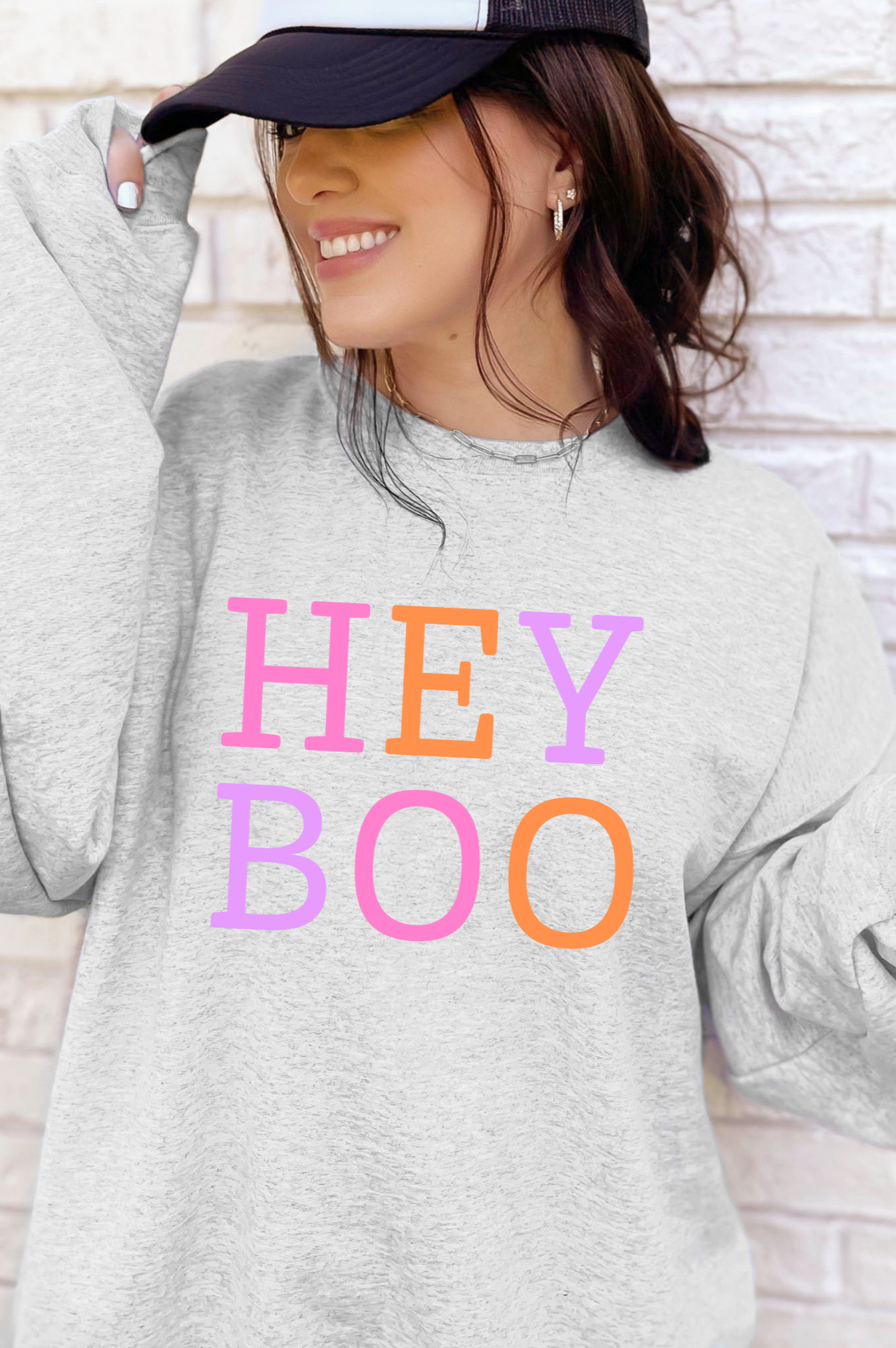 Hey Boo Sweatshirt in Two Colors-Womens-Stay Foxy Boutique, Florissant, Missouri