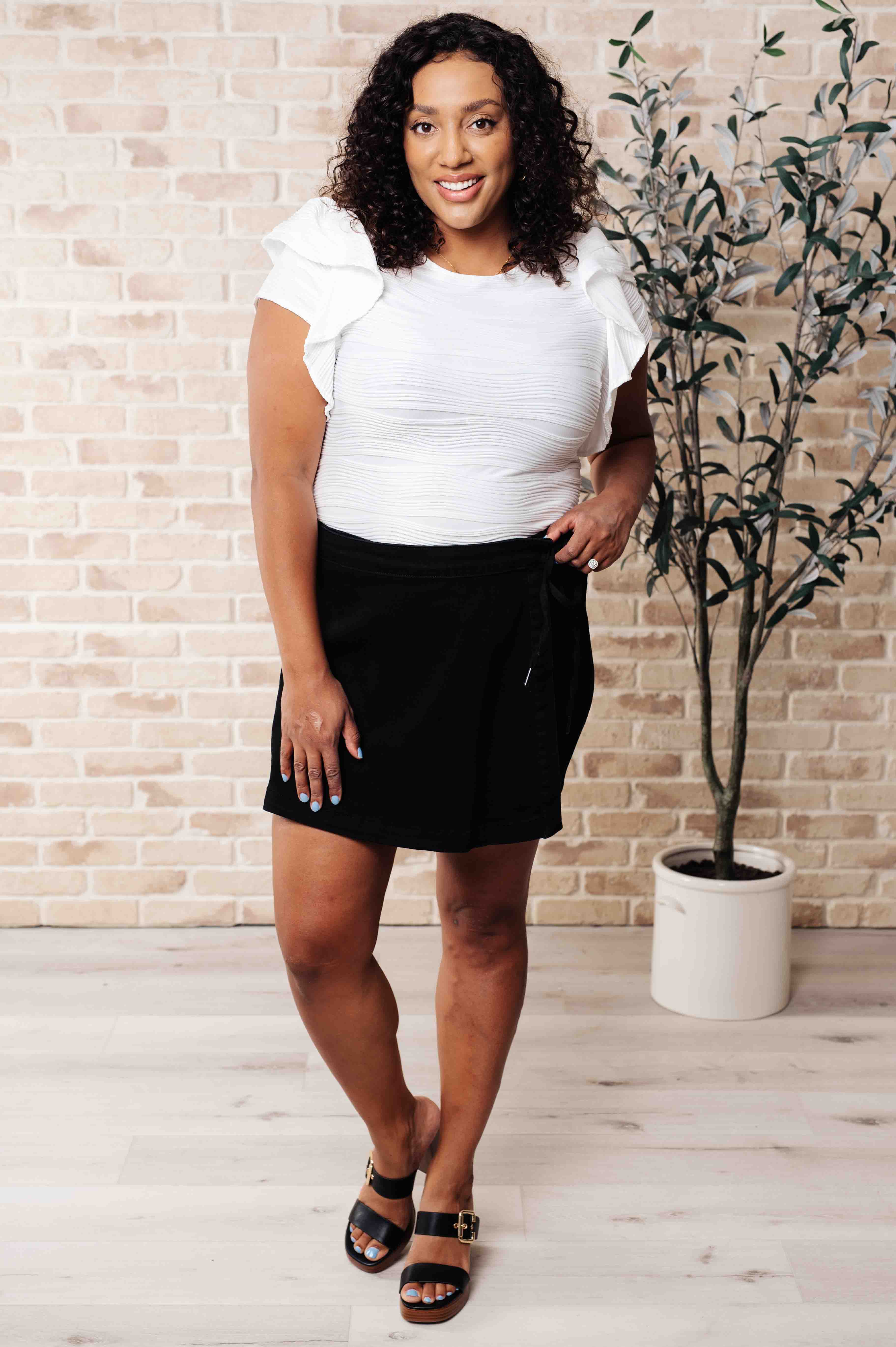 Highest Praise Ruffle Sleeve Blouse-Tops-Stay Foxy Boutique, Florissant, Missouri