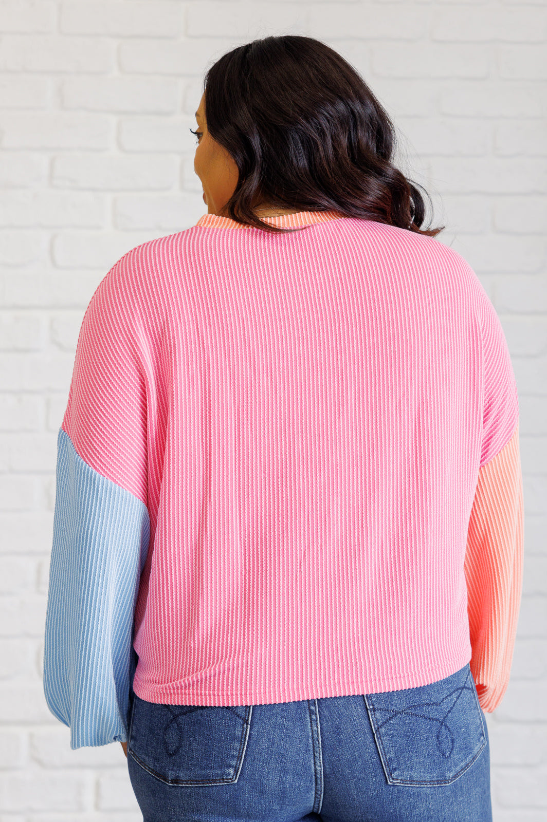 Hit Me With Your Best Shot Colorblock Top in Bright Pink-Tops-Stay Foxy Boutique, Florissant, Missouri