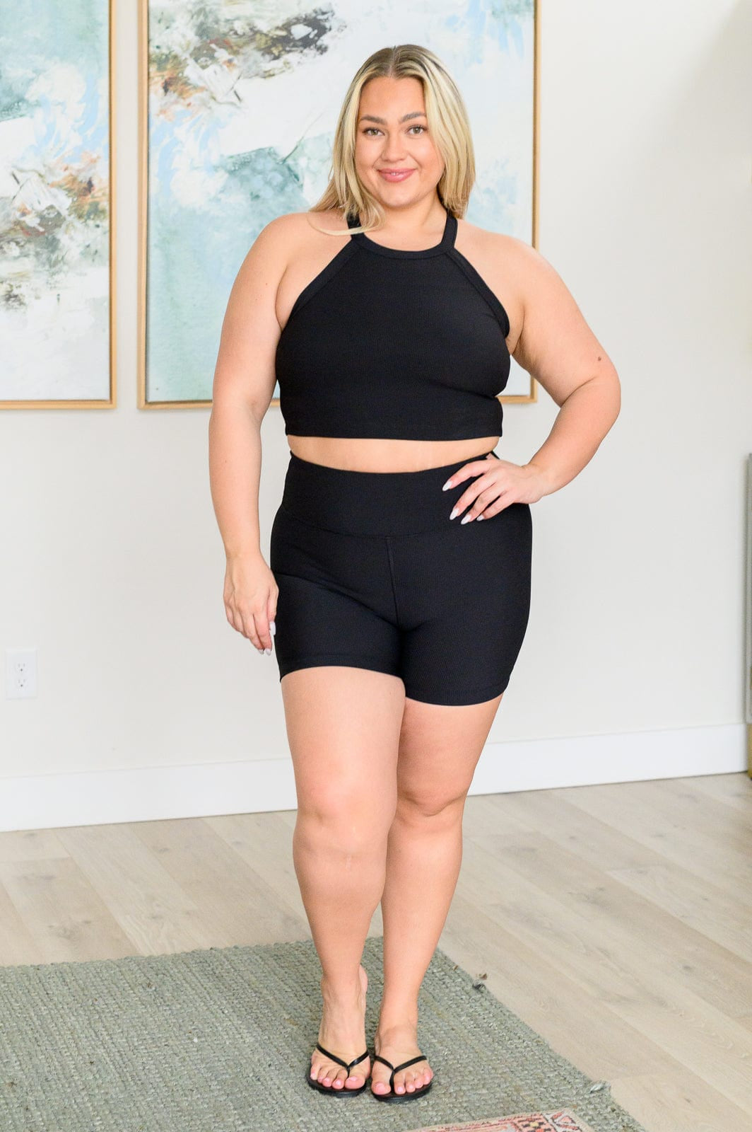 Hot Girl Walks Biker Shorts in Black-Athleisure-Stay Foxy Boutique, Florissant, Missouri