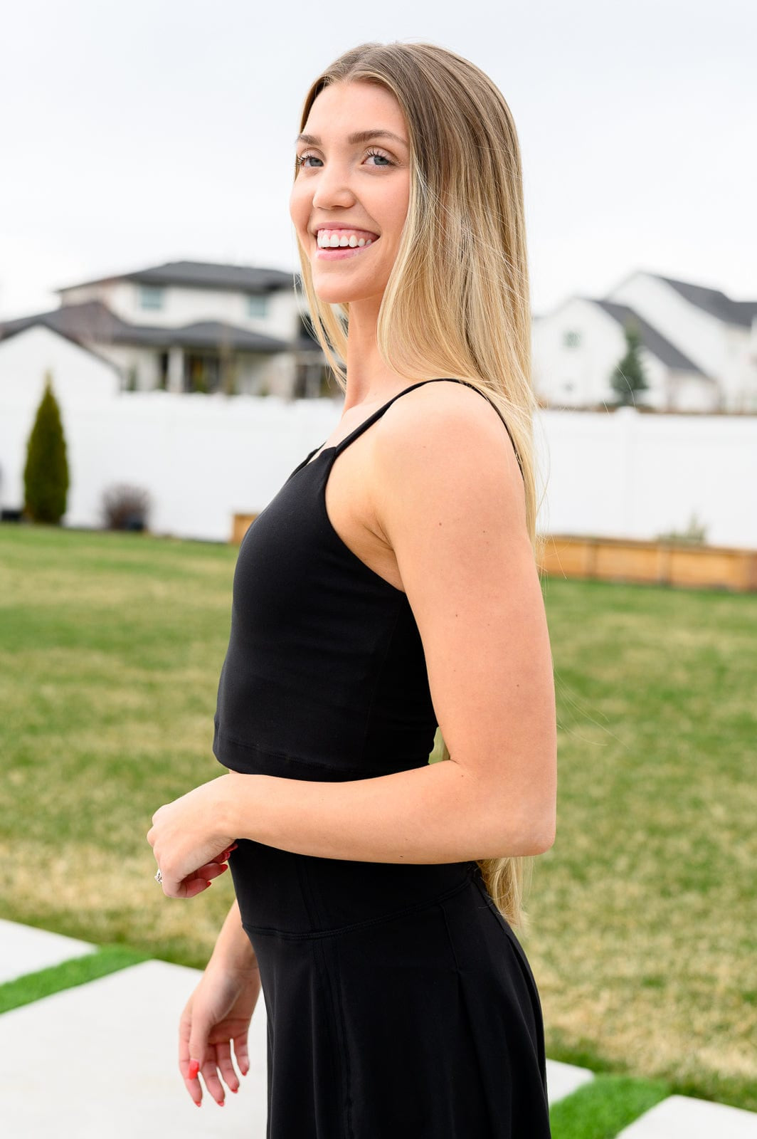 Hot Yoga Tank in Black-Athleisure-Stay Foxy Boutique, Florissant, Missouri
