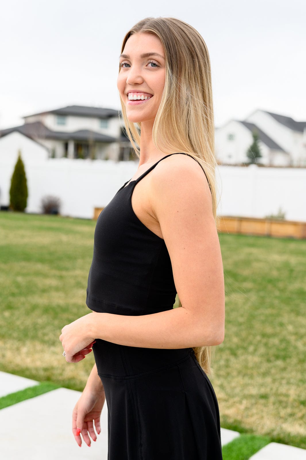 Hot Yoga Tank in Black-Athleisure-Stay Foxy Boutique, Florissant, Missouri