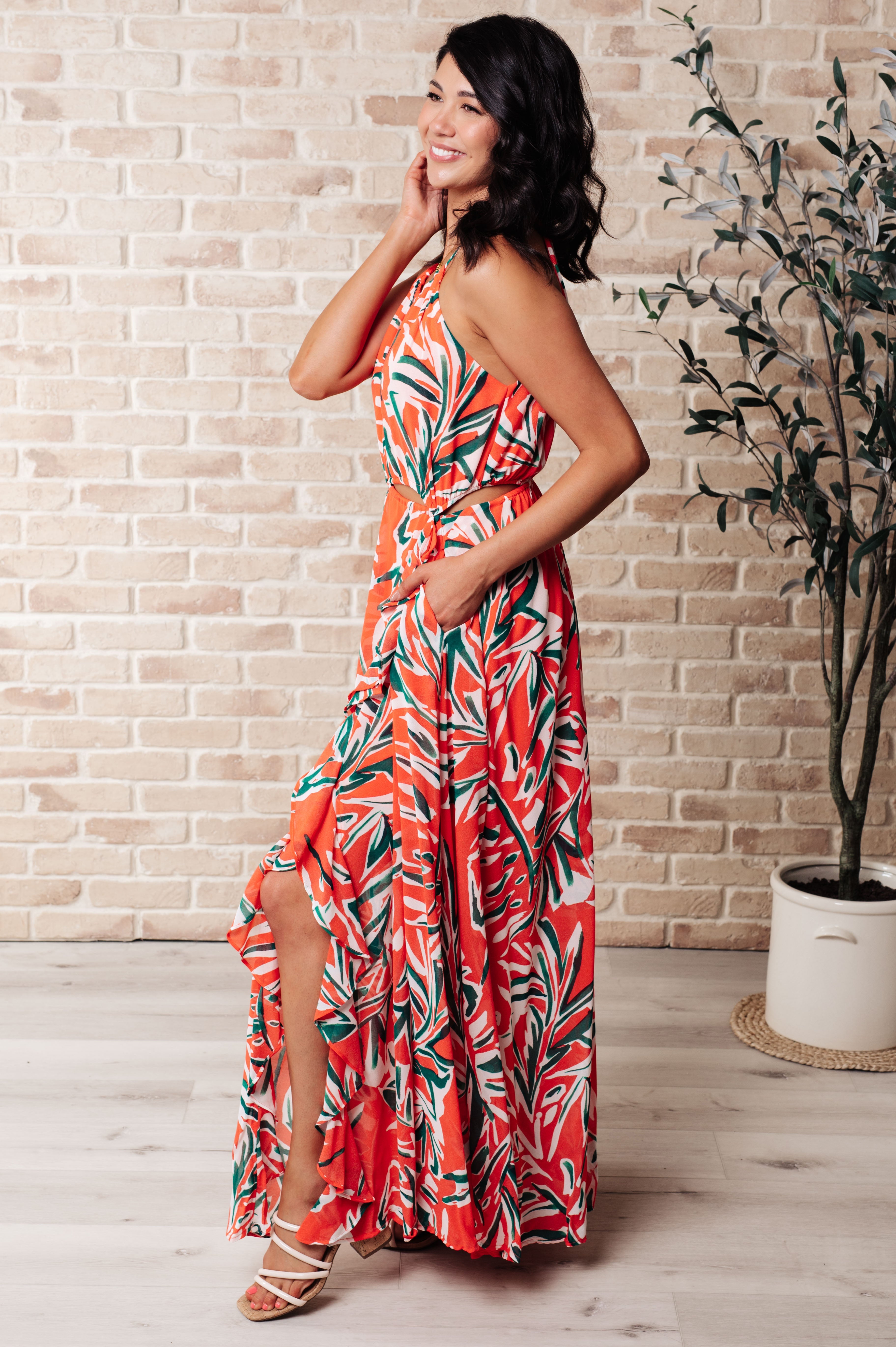 Humming Along Cutout Dress in Coral-Dresses-Stay Foxy Boutique, Florissant, Missouri
