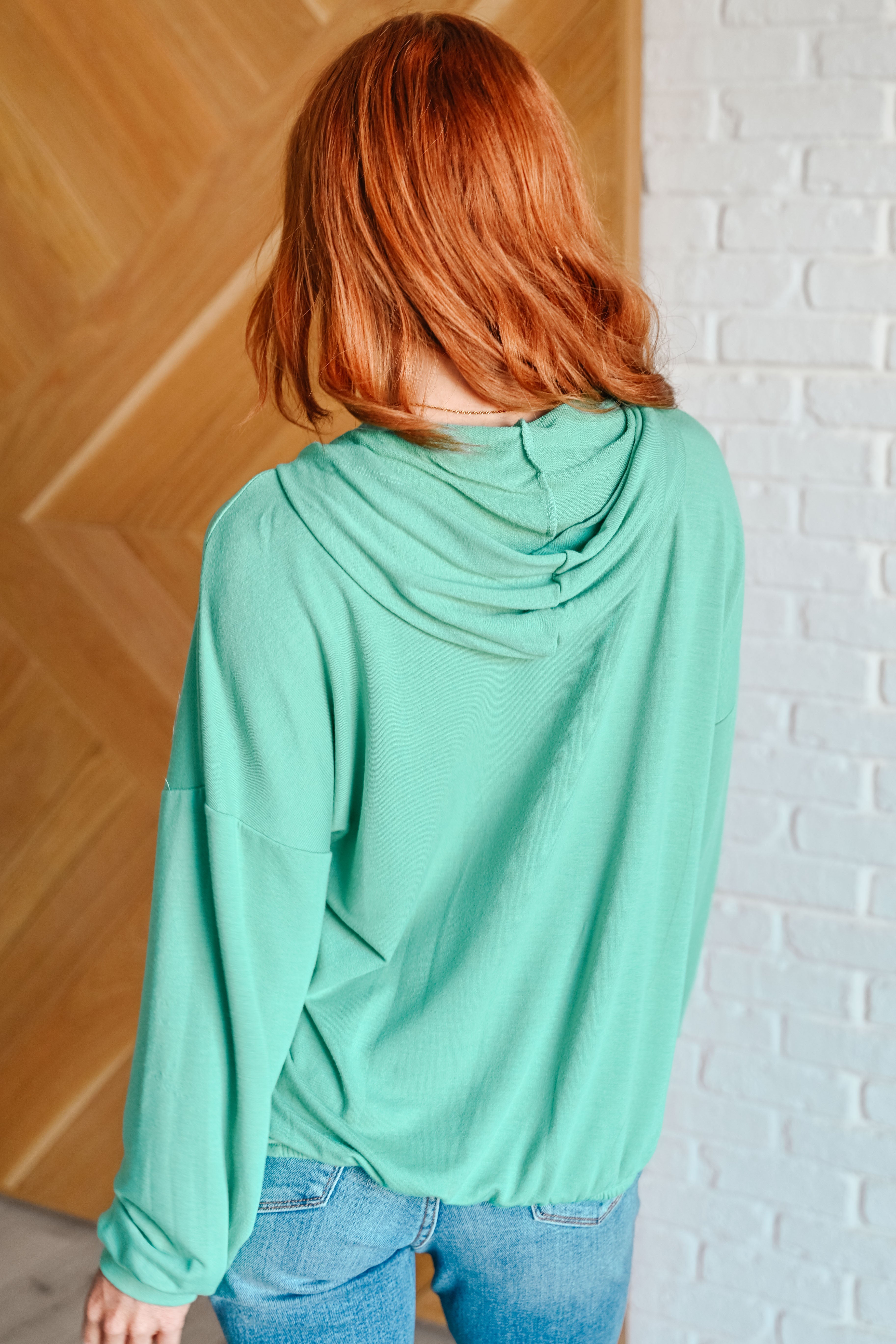 I Am the City Hooded Pullover in Mint-Tops-Stay Foxy Boutique, Florissant, Missouri