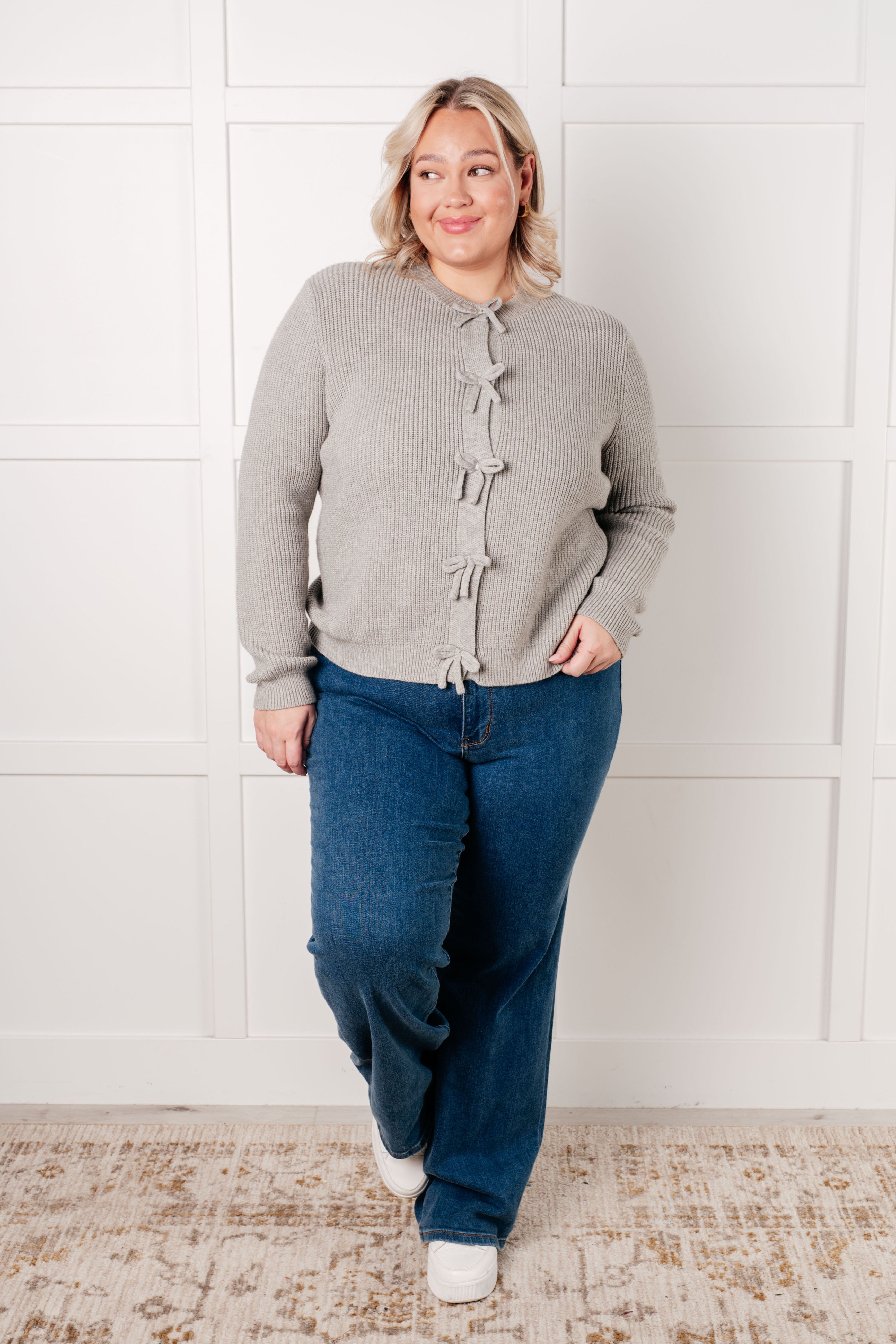 I Don't Know Why Bow Front Cardigan-Tops-Stay Foxy Boutique, Florissant, Missouri