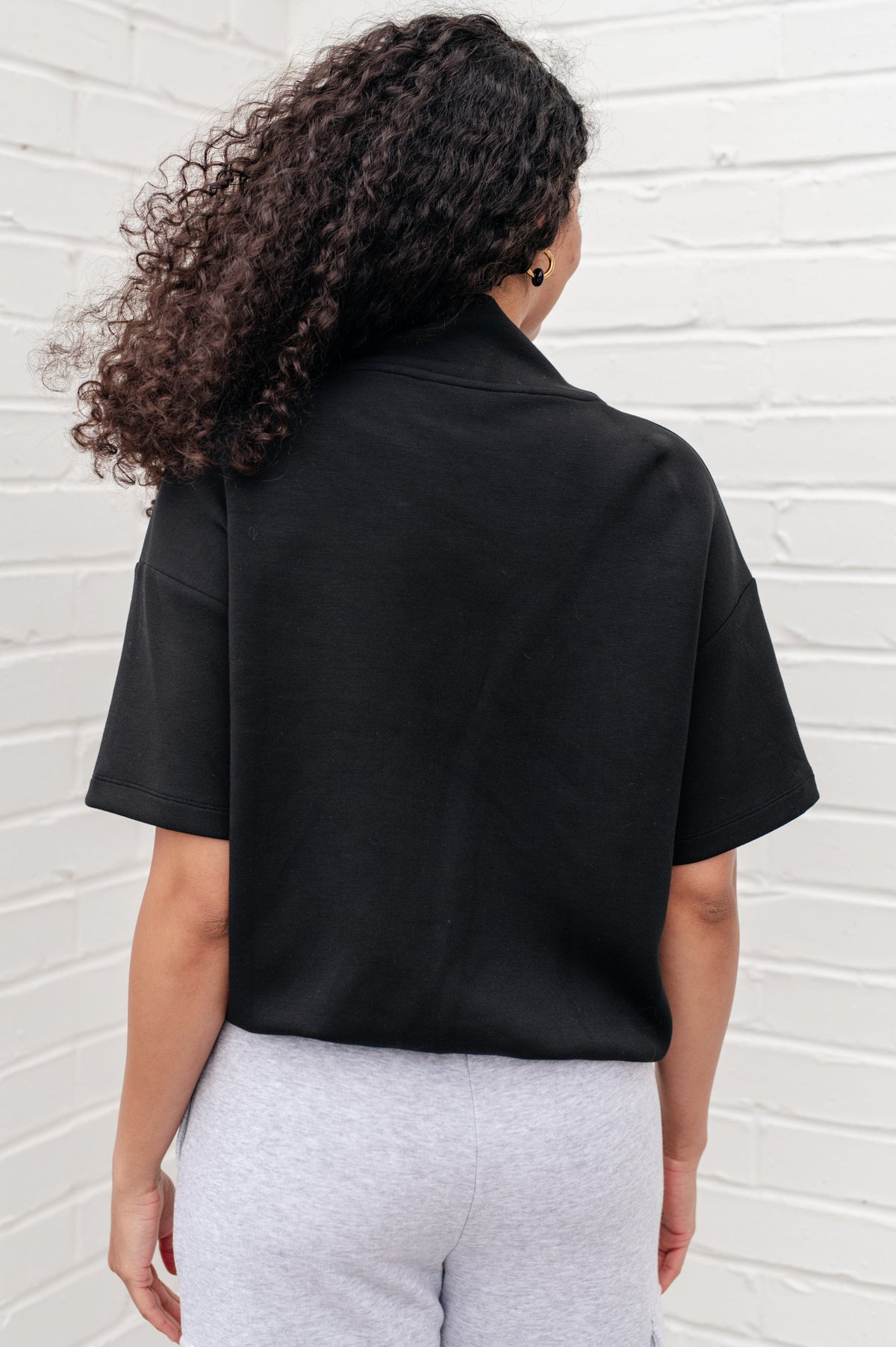 I Just Felt Like It Mock Neck Top in Black-Tops-Stay Foxy Boutique, Florissant, Missouri