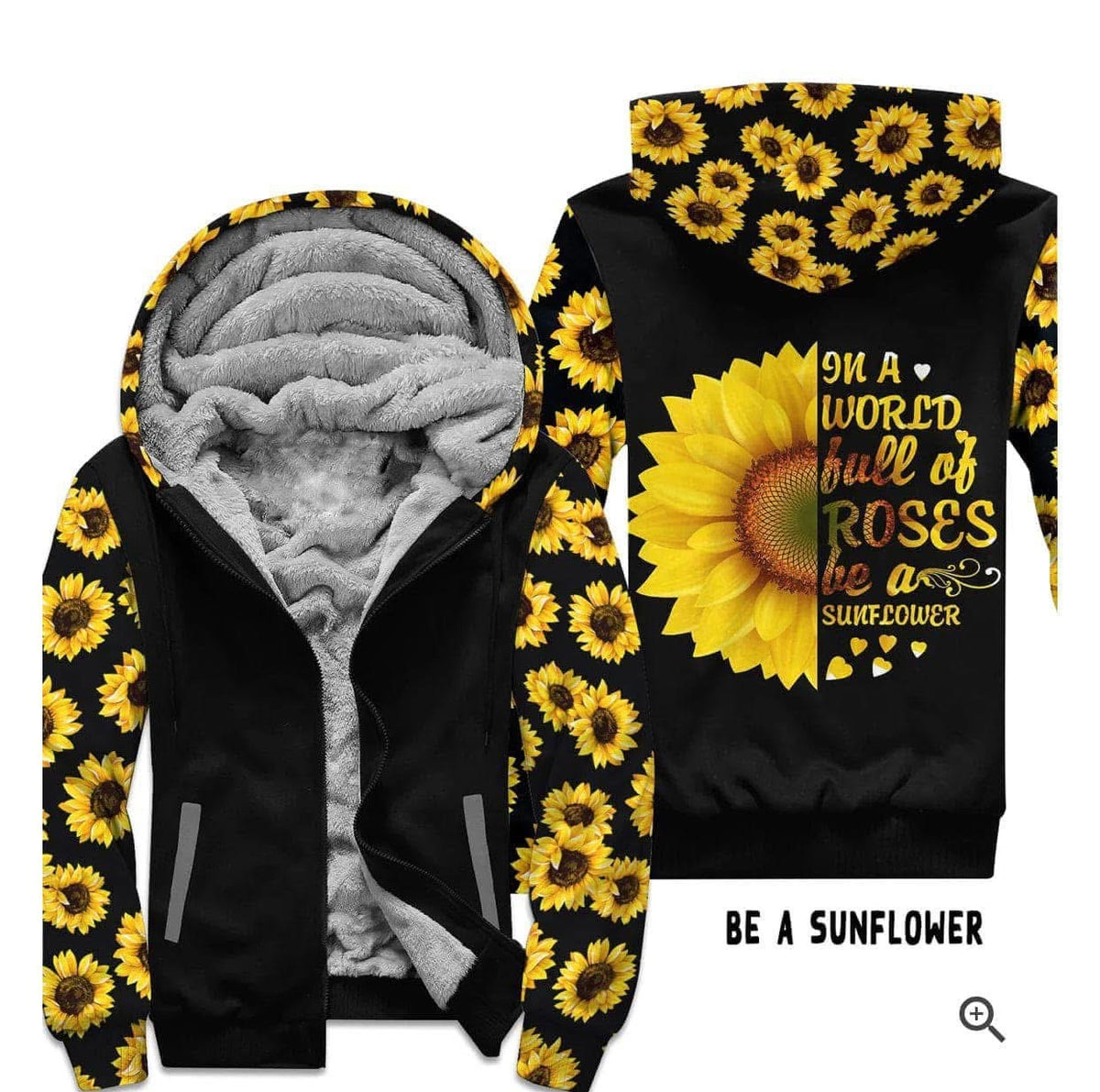 SUNFLOWER FLEECE JACKET-Stay Foxy Boutique, Florissant, Missouri
