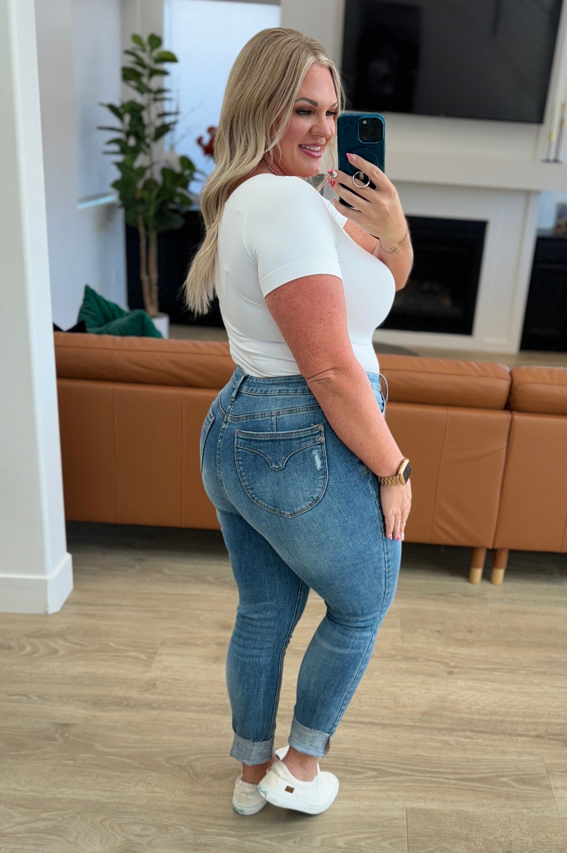 Nicole Tummy Control Skinny Jeans in Vintage Wash-Denim-Stay Foxy Boutique, Florissant, Missouri