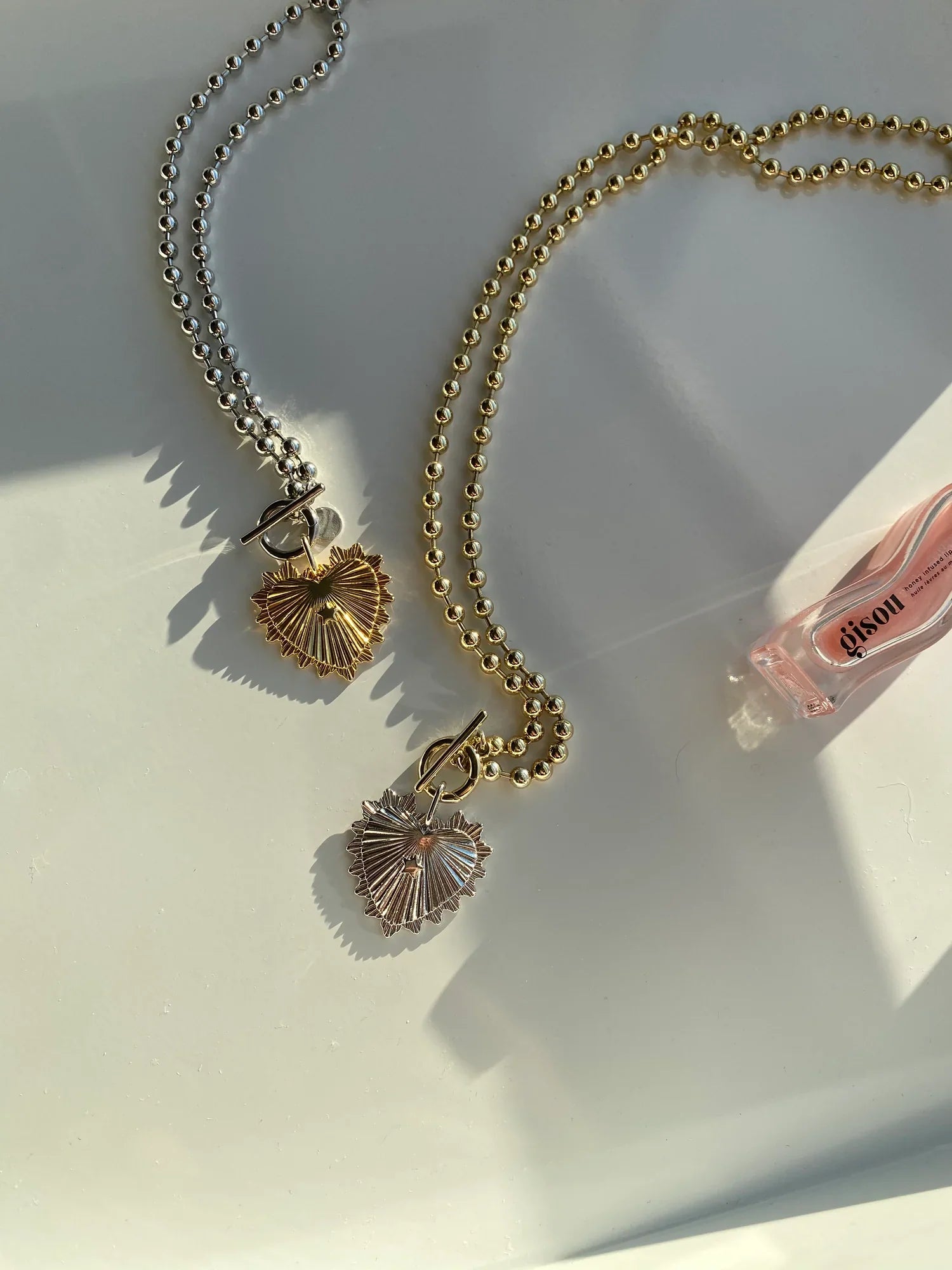 PREORDER: Newport Heart Mixed Metal Charm Necklace-Womens-Stay Foxy Boutique, Florissant, Missouri