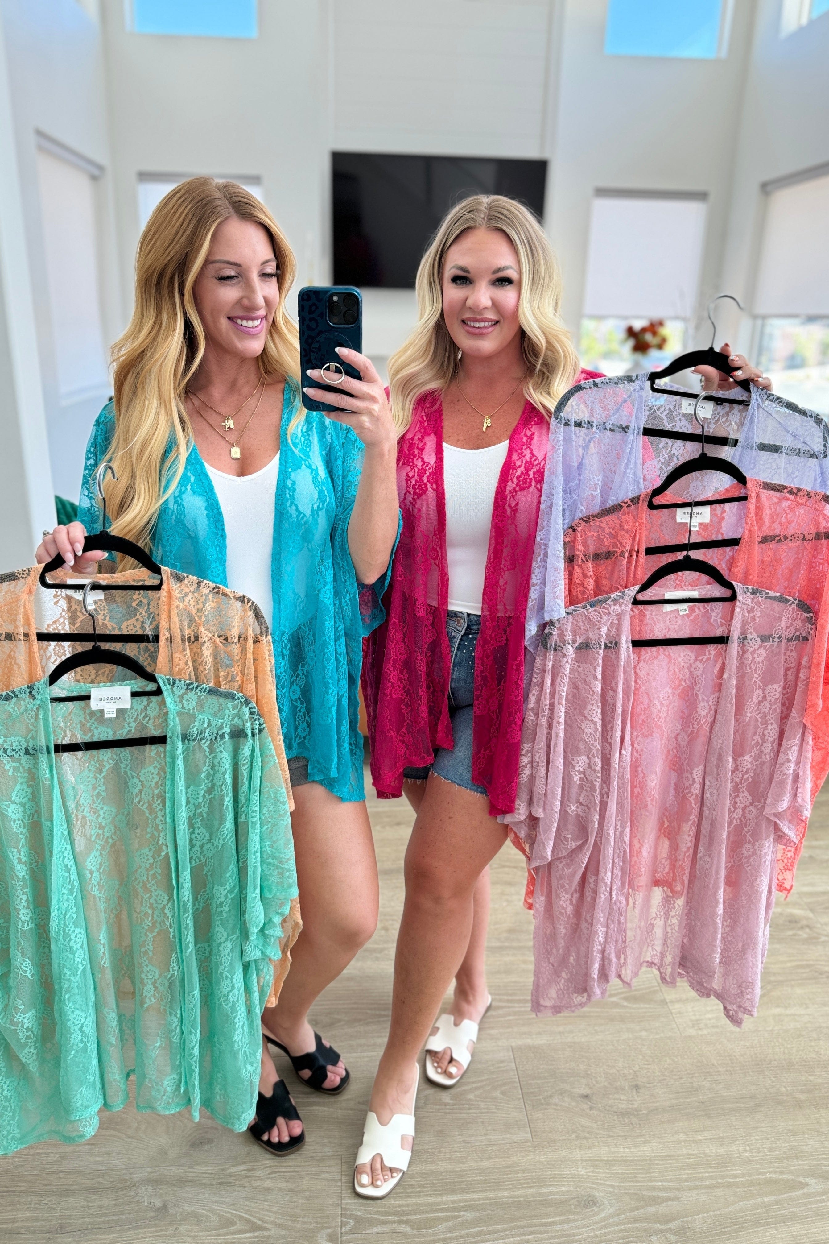 Good Days Ahead Lace Kimono In Fuchsia-Layers-Stay Foxy Boutique, Florissant, Missouri