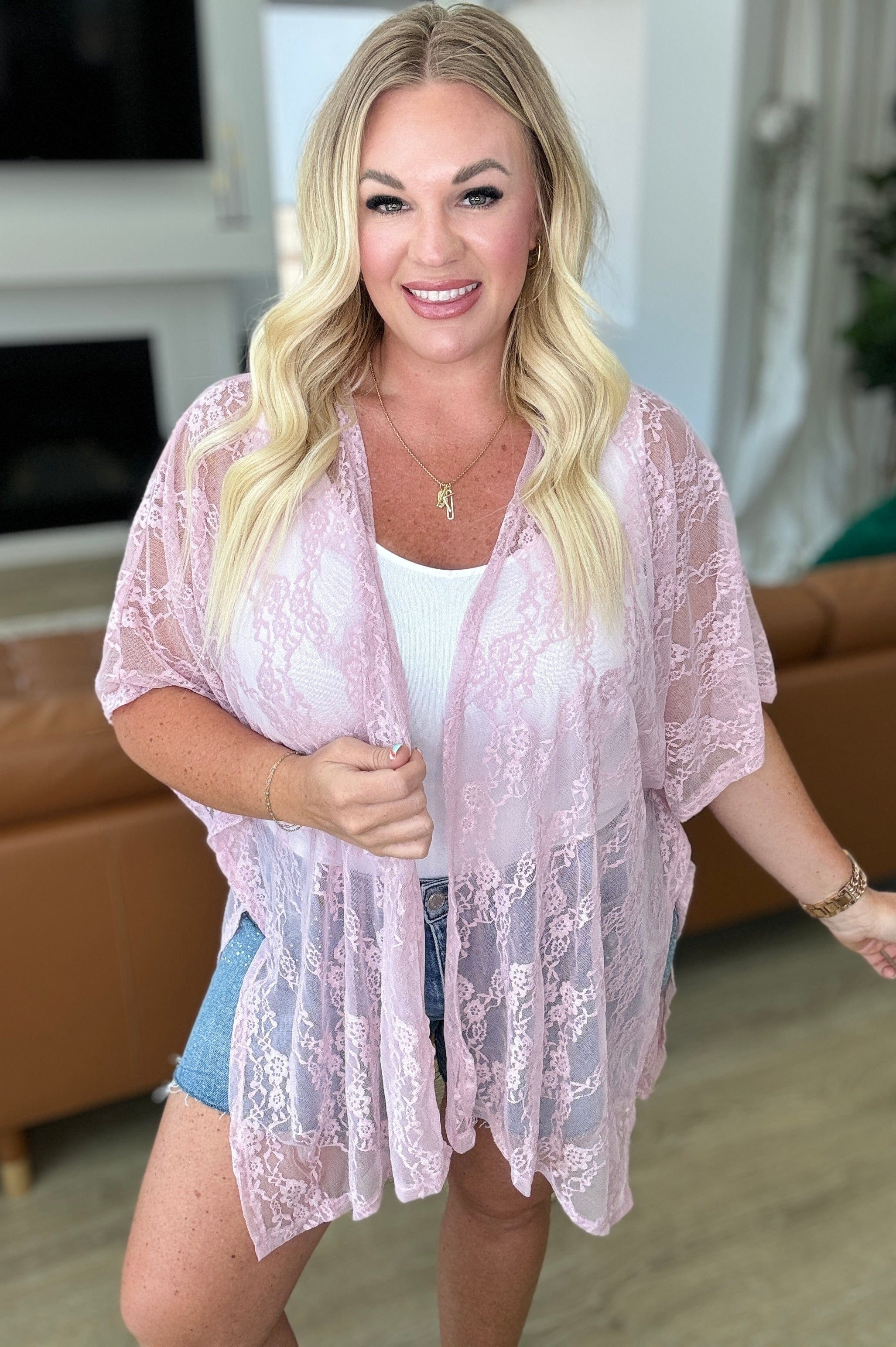 Good Days Ahead Lace Kimono In Mauve-Layers-Stay Foxy Boutique, Florissant, Missouri