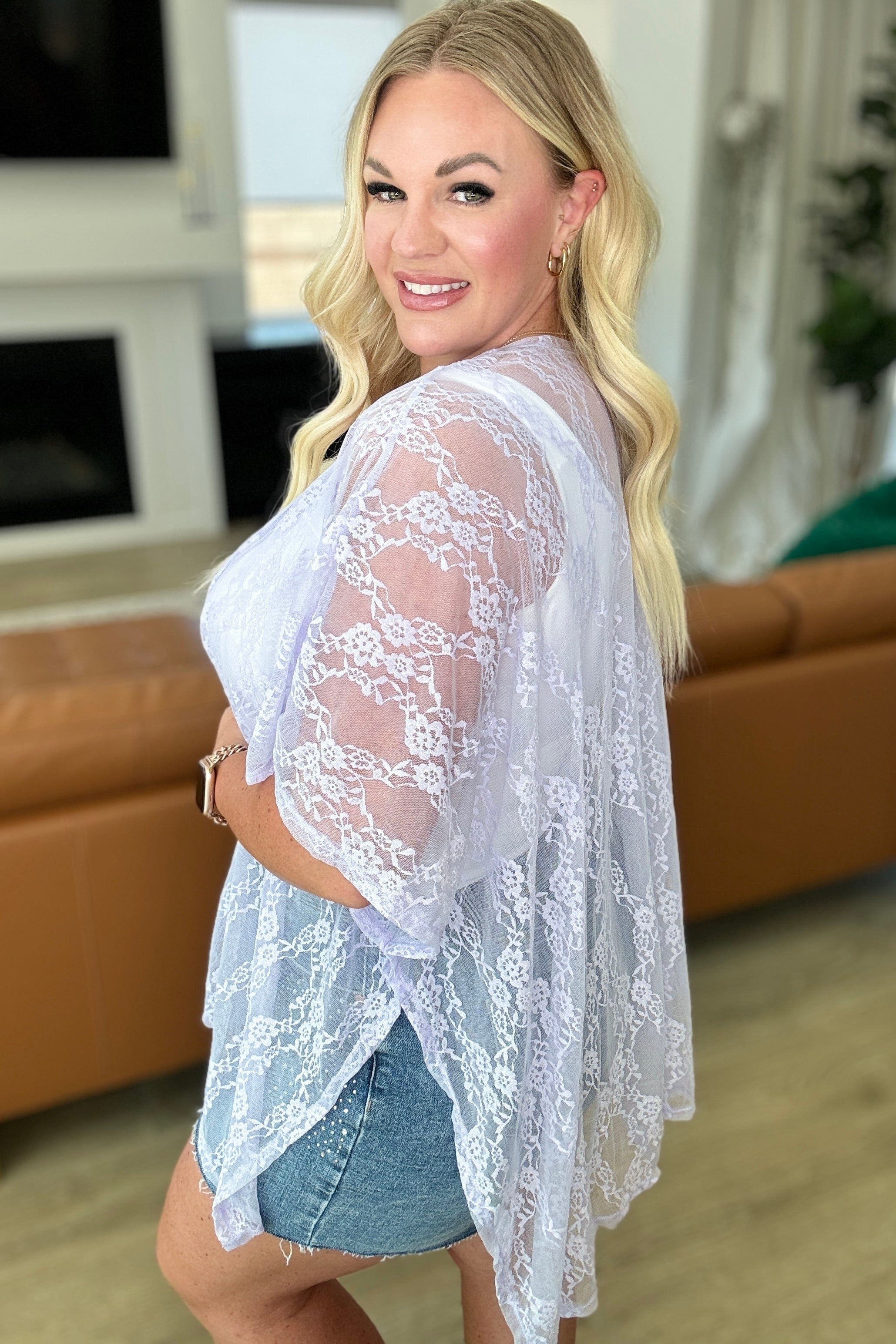 Good Days Ahead Lace Kimono In Lavender-Layers-Stay Foxy Boutique, Florissant, Missouri