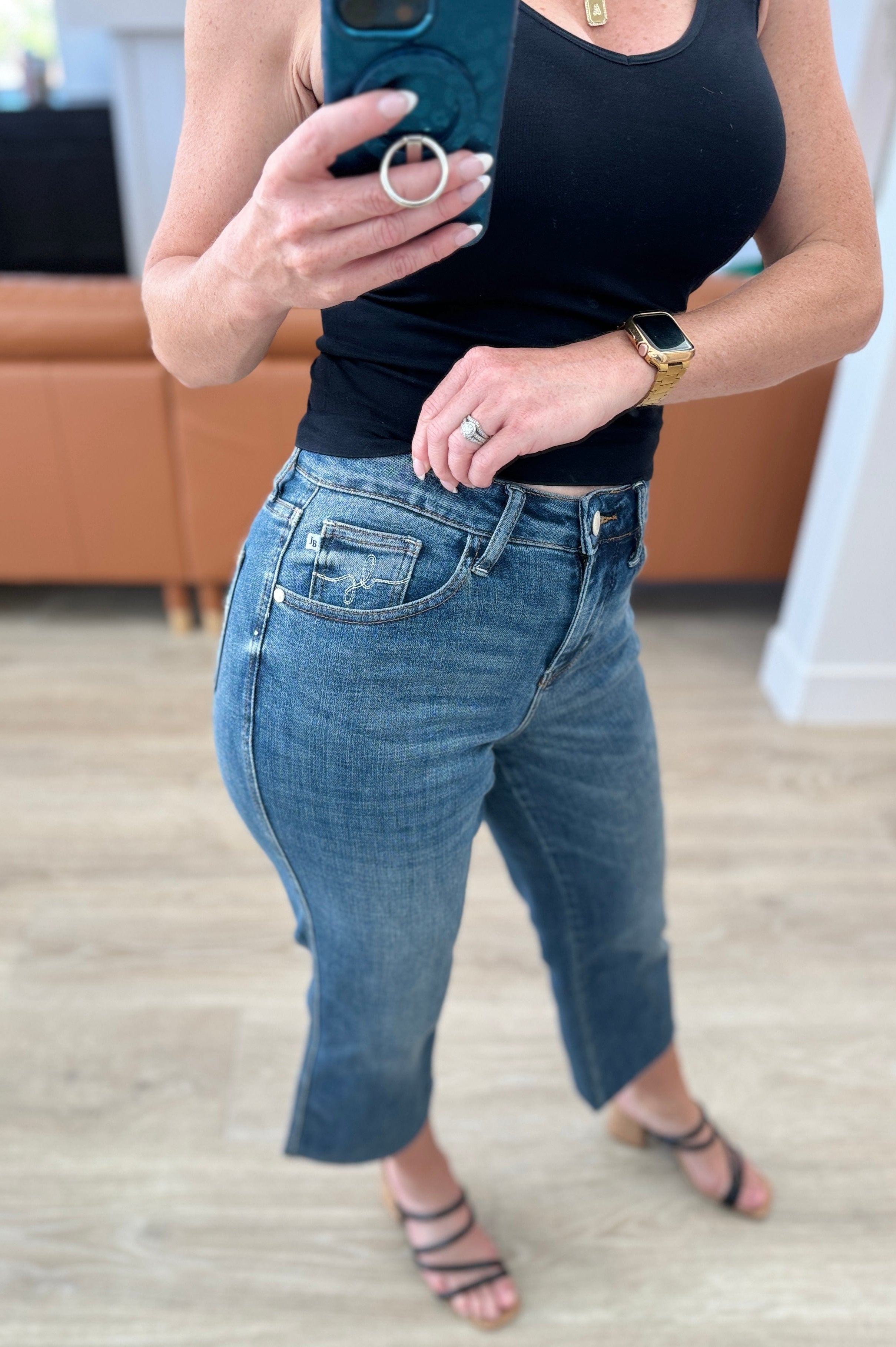 Hayes High Rise Wide Leg Crop Jeans-Denim-Stay Foxy Boutique, Florissant, Missouri