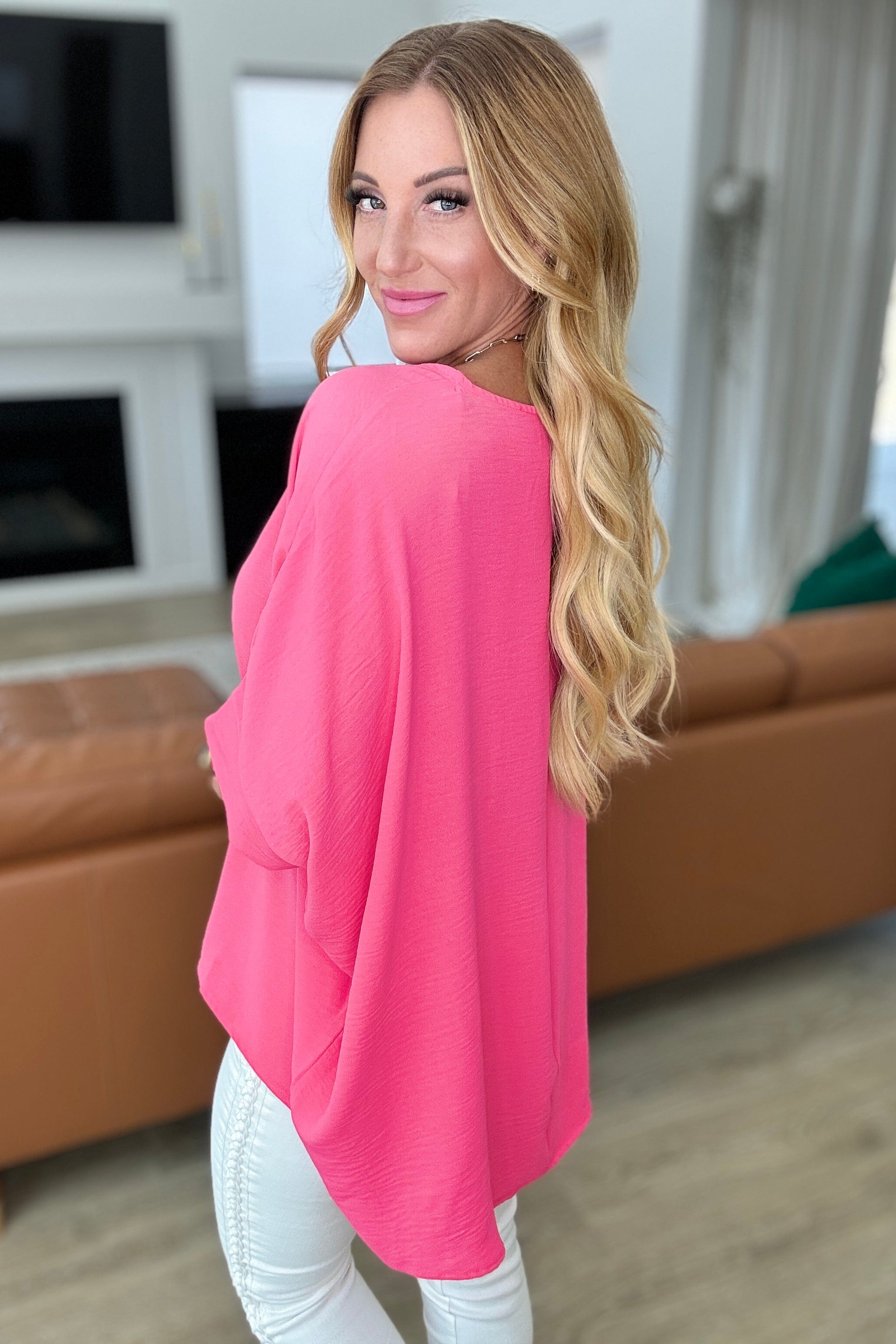 Feels Like Me Dolman Sleeve Top in Bubble Gum Pink-Tops-Stay Foxy Boutique, Florissant, Missouri