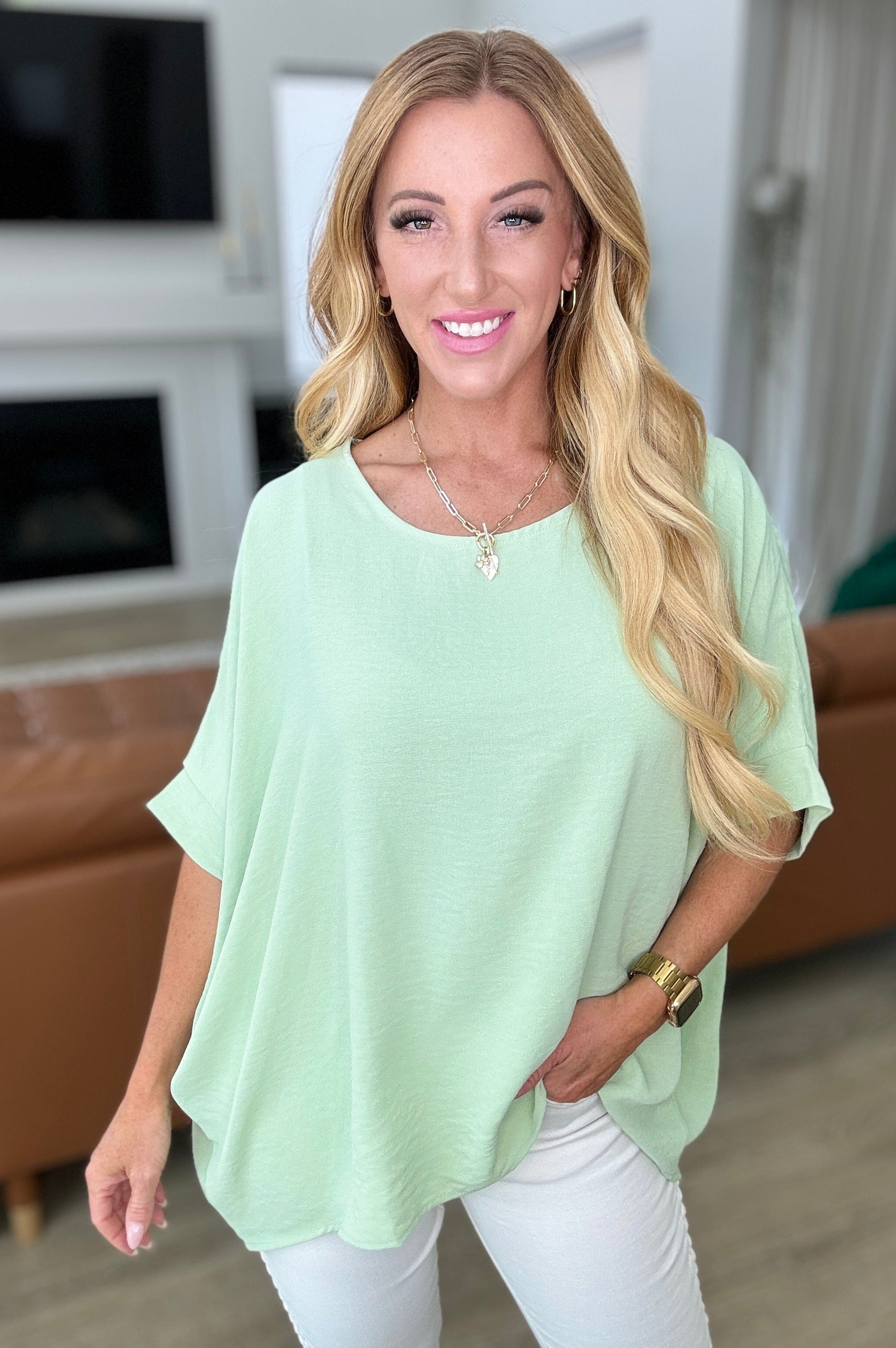 Feels Like Me Dolman Sleeve Top in Sage-Tops-Stay Foxy Boutique, Florissant, Missouri