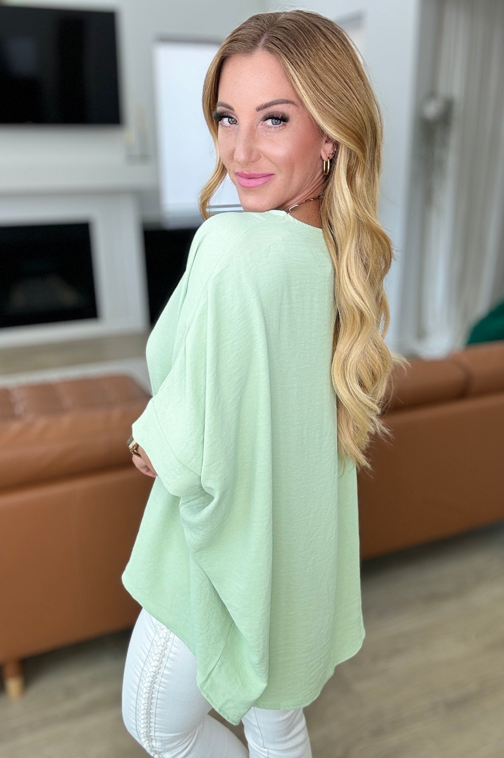 Feels Like Me Dolman Sleeve Top in Sage-Tops-Stay Foxy Boutique, Florissant, Missouri