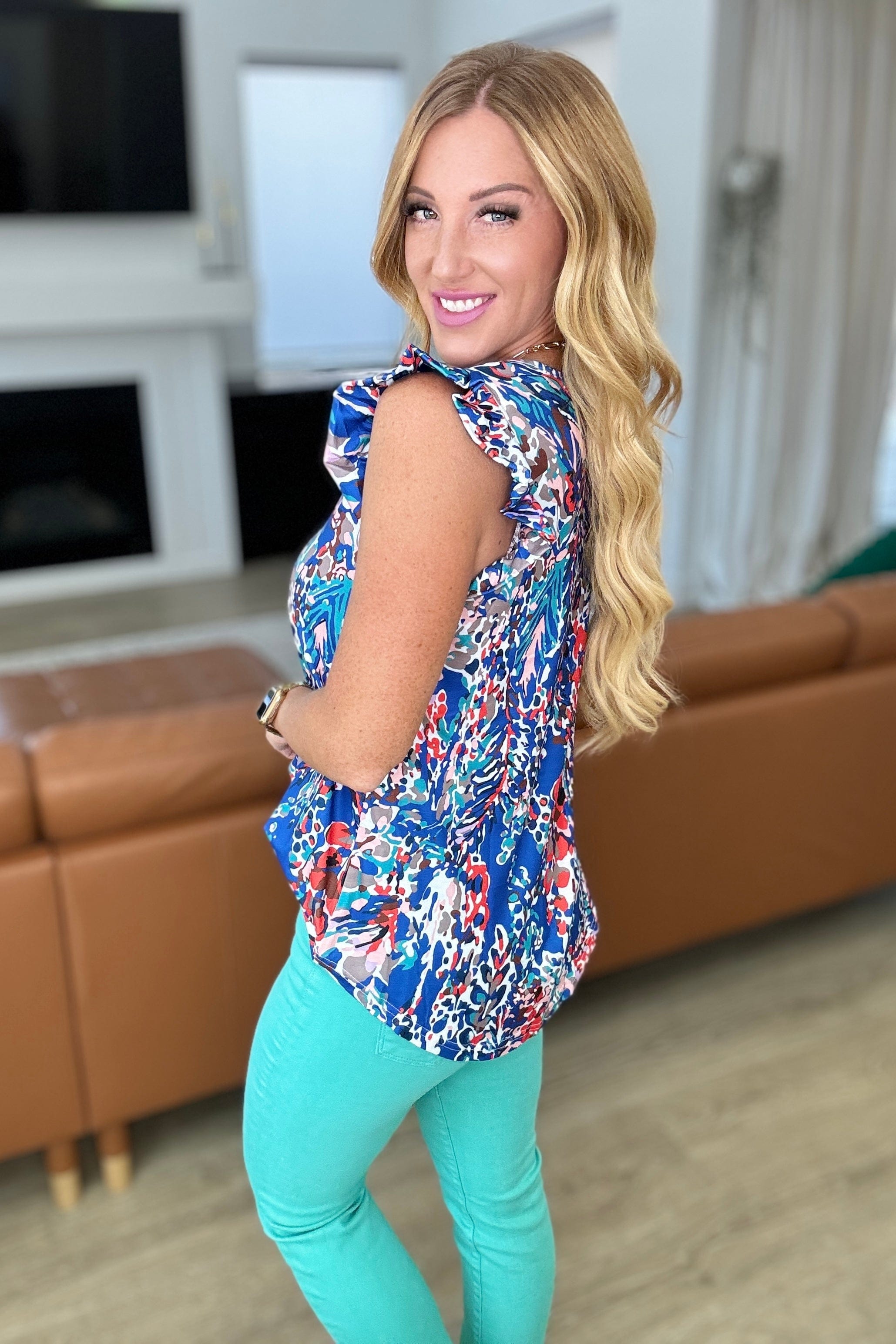 Do More Flutter Sleeve Top-Tops-Stay Foxy Boutique, Florissant, Missouri
