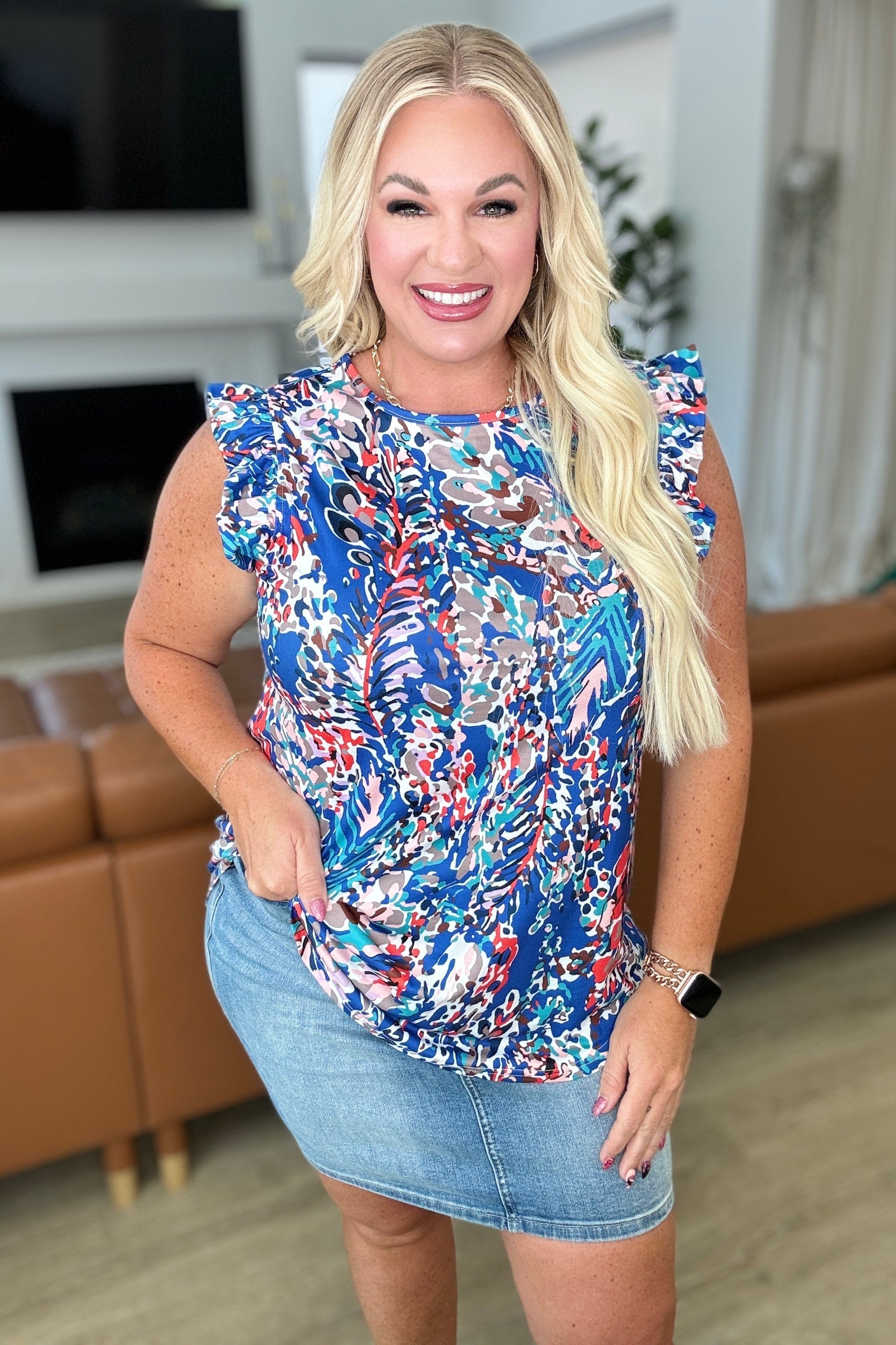 Do More Flutter Sleeve Top-Tops-Stay Foxy Boutique, Florissant, Missouri