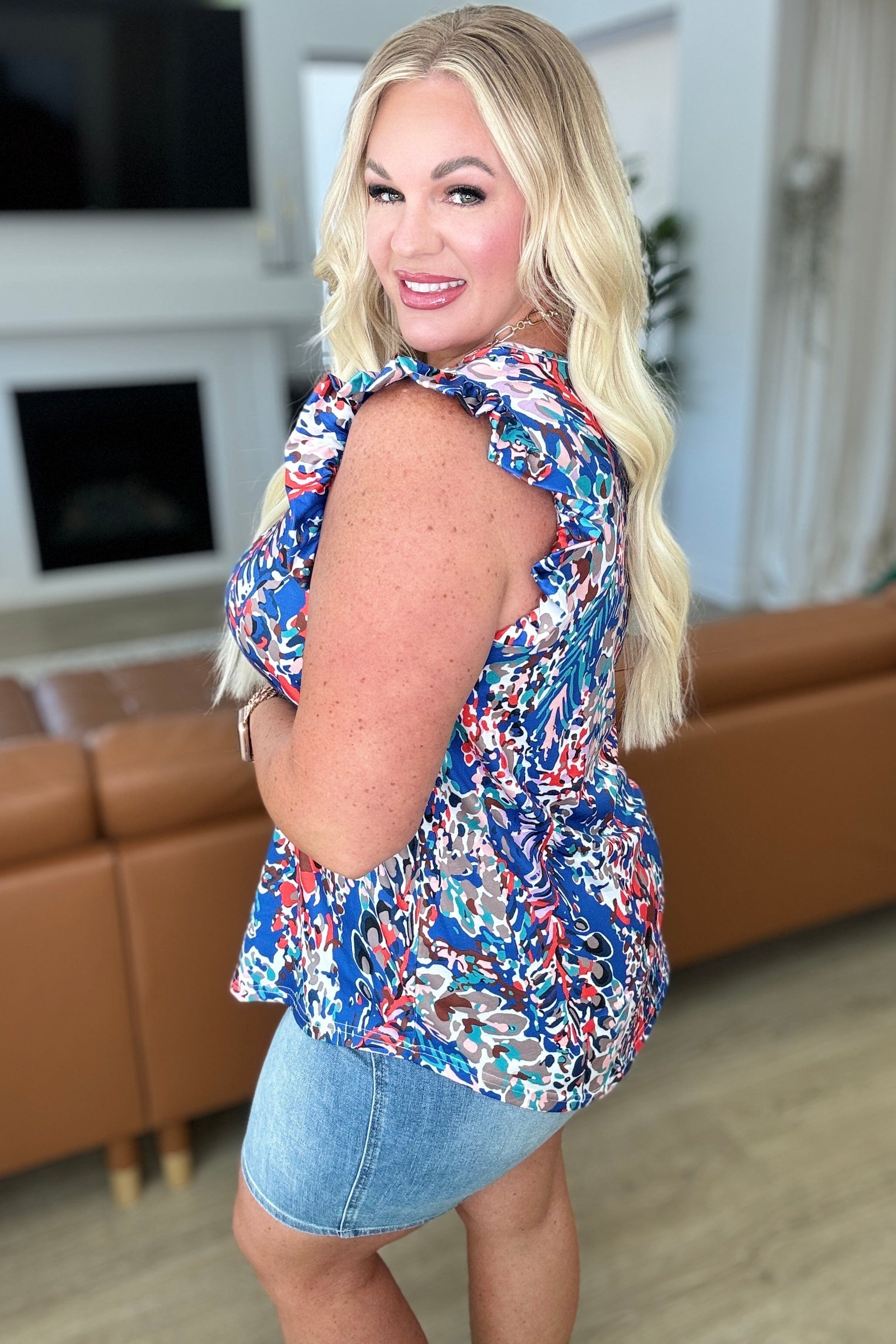 Do More Flutter Sleeve Top-Tops-Stay Foxy Boutique, Florissant, Missouri